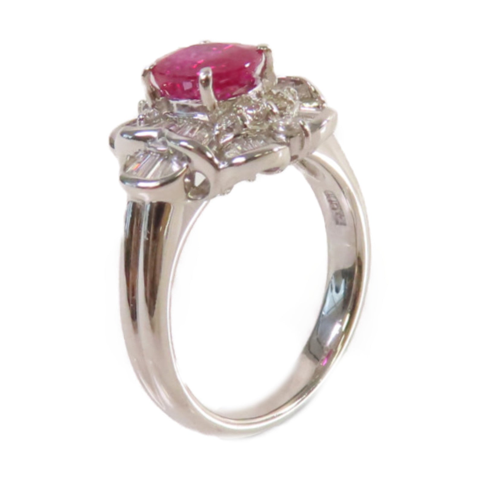 JEWELRY 【激減優惠】P900T鉑金1.39ct紅寶石/0.54ct鑽石Ruby Ring戒指US#5.75