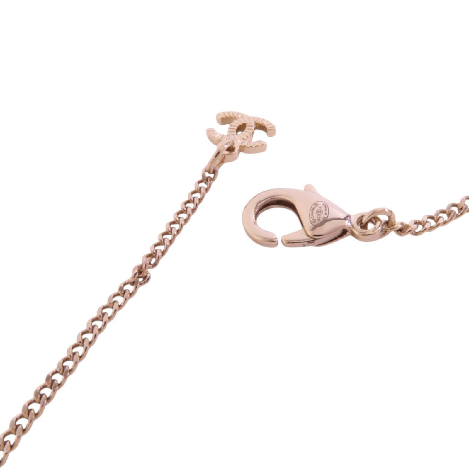 CHANEL 金屬/仿珍珠Necklace金扣項鏈