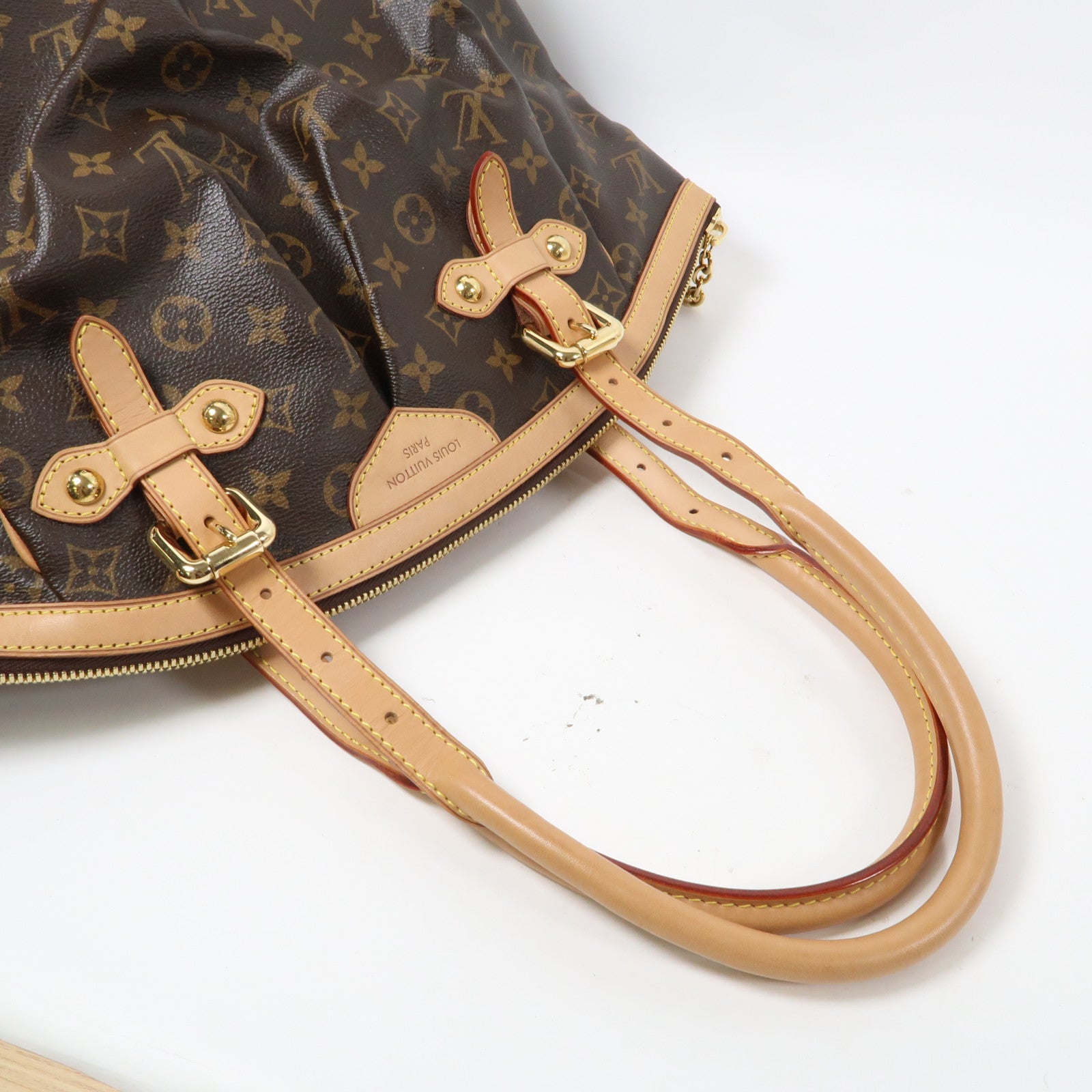 LOUIS VUITTON Monogram Tivoli GM金扣肩背袋啡色