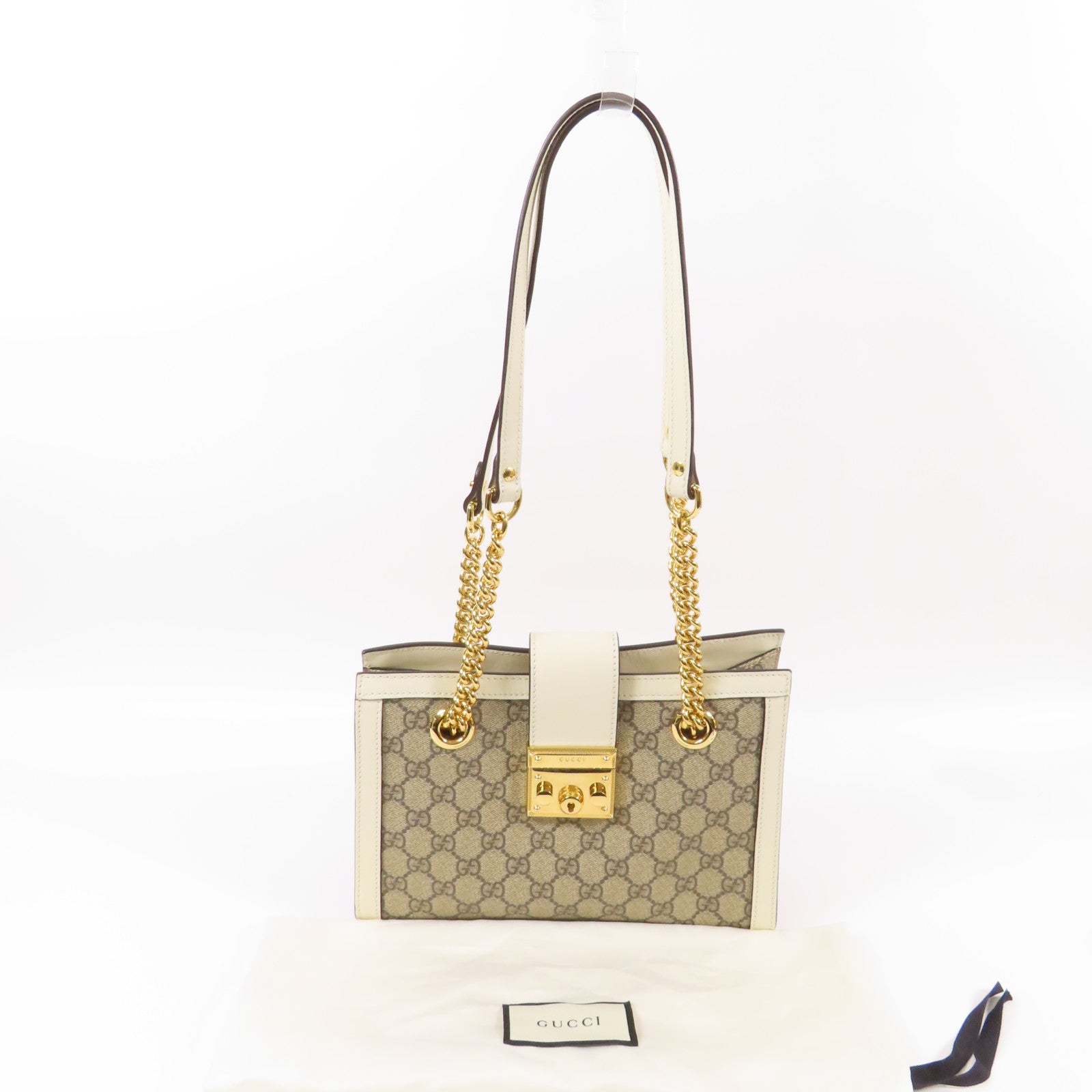 GUCCI 塗層帆布Padlock金扣肩背袋