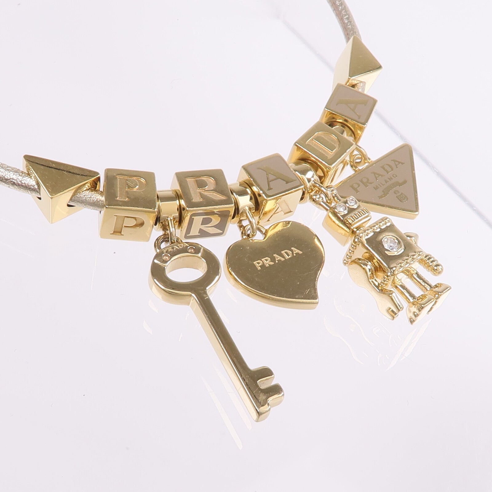 PRADA 金屬/Nappa皮革Bracelet手帶
