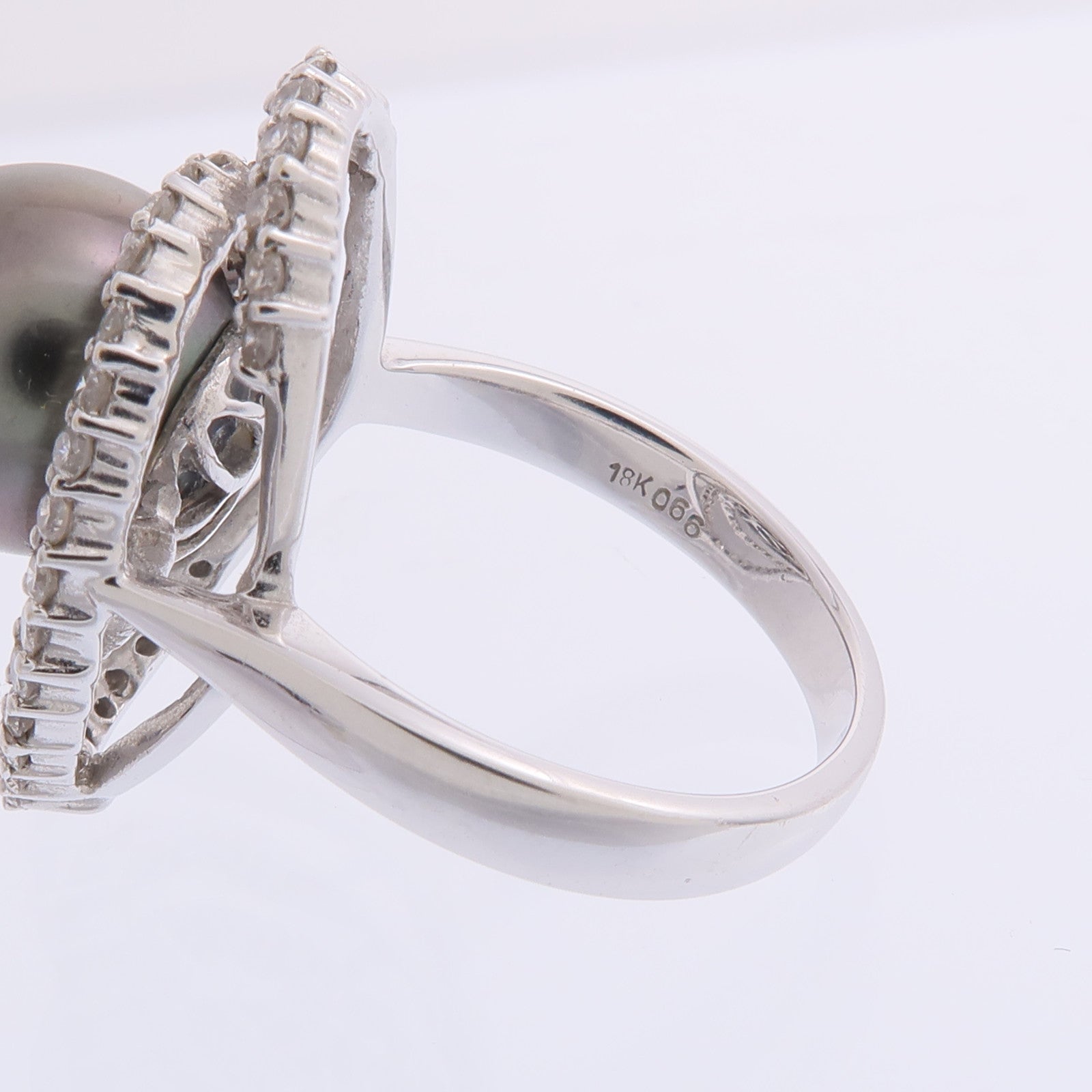 JEWELRY 【激減優惠】18K白金Pearl Diamond Ring珍珠/鑽石戒指US#6.5