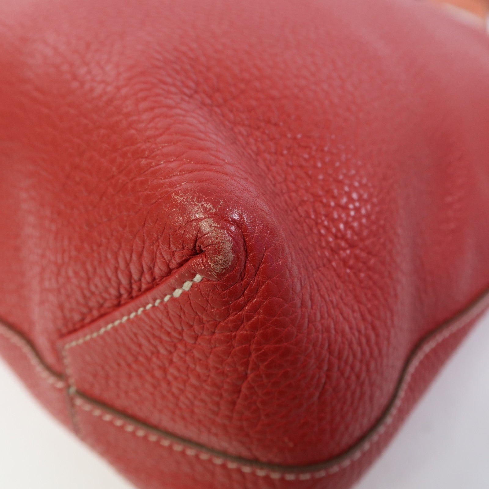 HERMES Clemence皮革Double Sens肩背袋Crevette/Rouge Casaque/法拉利紅色/龍蝦粉色