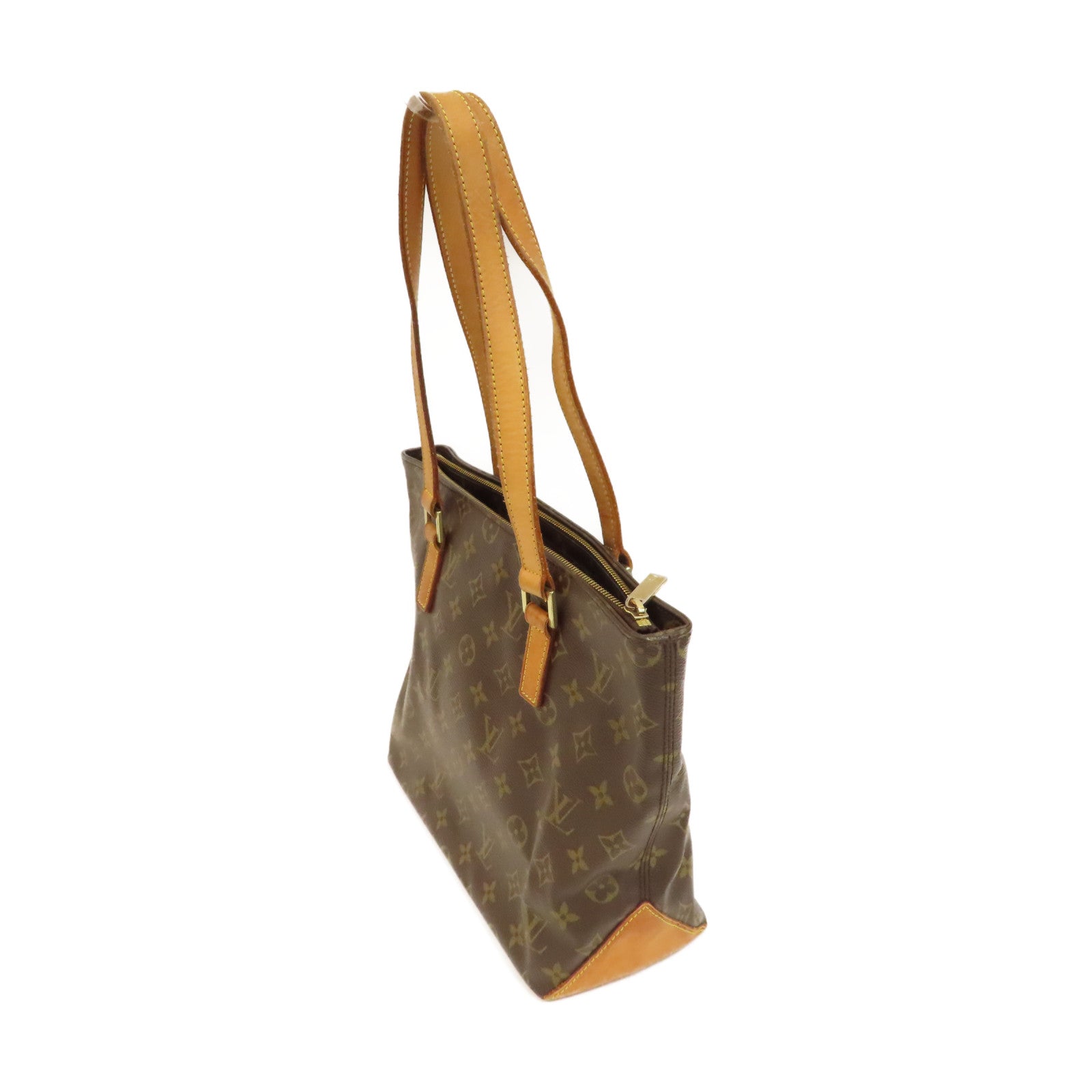 LOUIS VUITTON Monogram Cabas Piano金扣手挽袋啡色