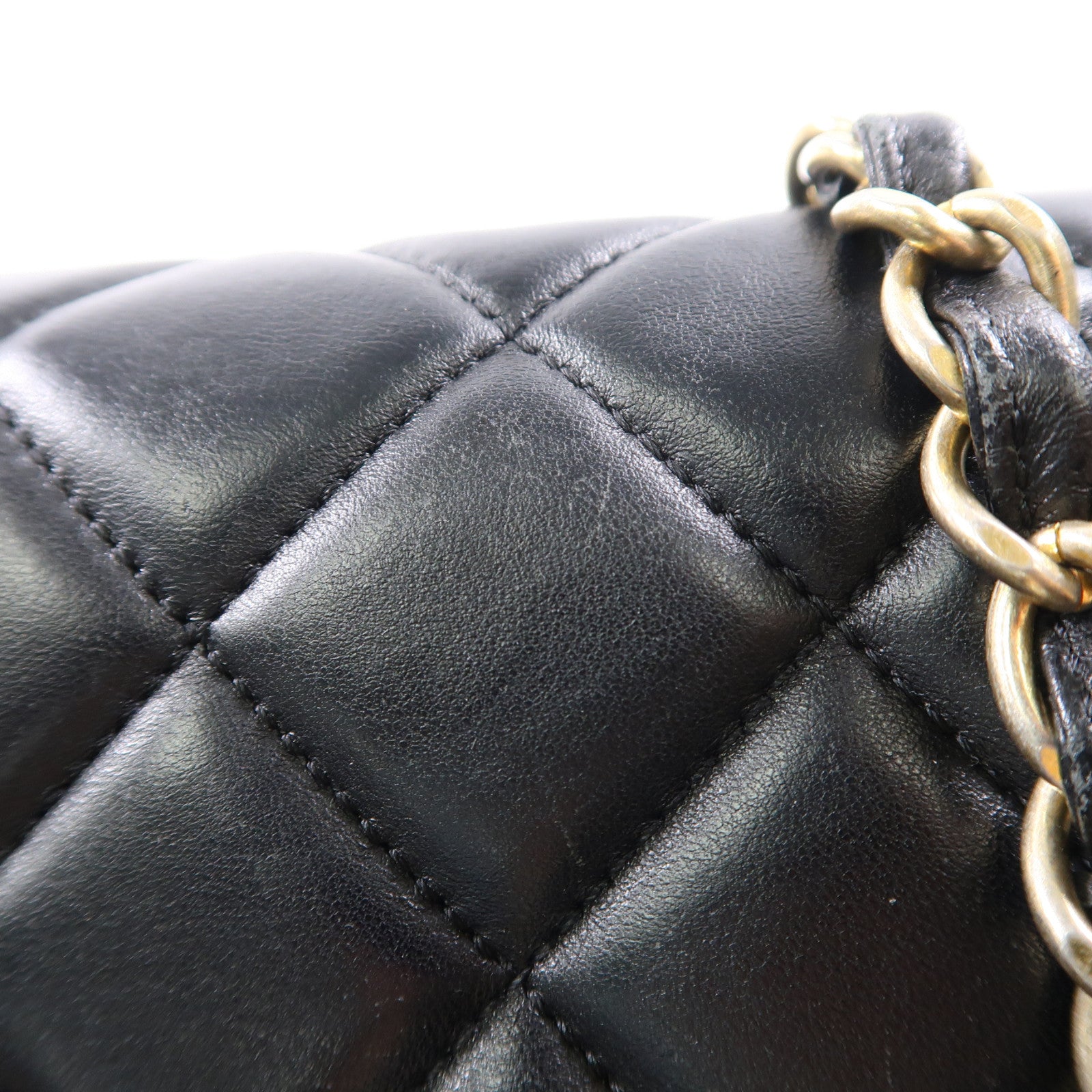 CHANEL 【激減優惠】菱格羊皮皮革Shoulder Bag金扣鏈帶肩背袋黑色