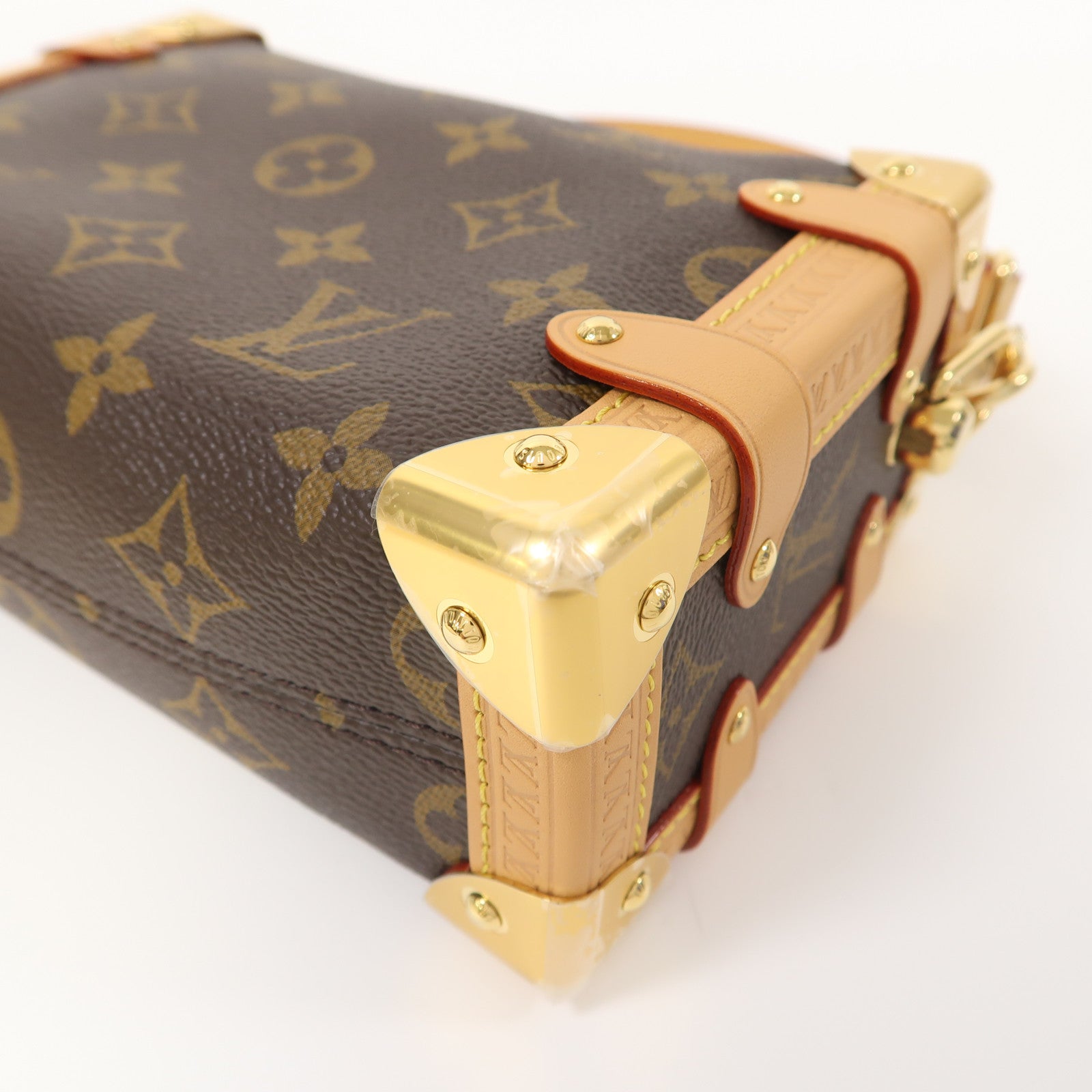 LOUIS VUITTON Monogram Side Trunk PM金扣手挽肩背兩用袋啡色