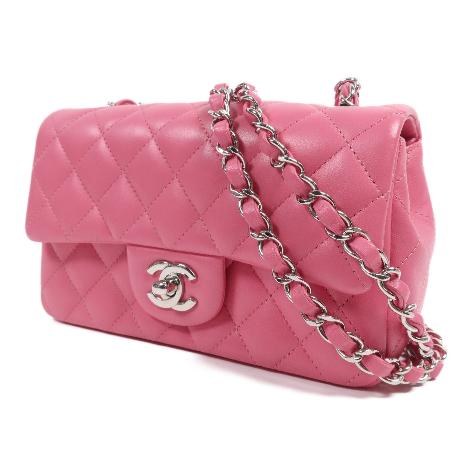 CHANEL 羊皮皮革Classic 20銀扣鏈帶肩背袋