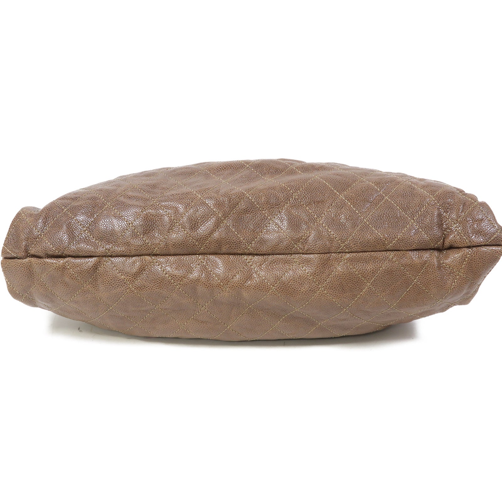 CHANEL 菱格牛皮皮革Shoulder Bag銀扣鏈帶肩背袋啡色