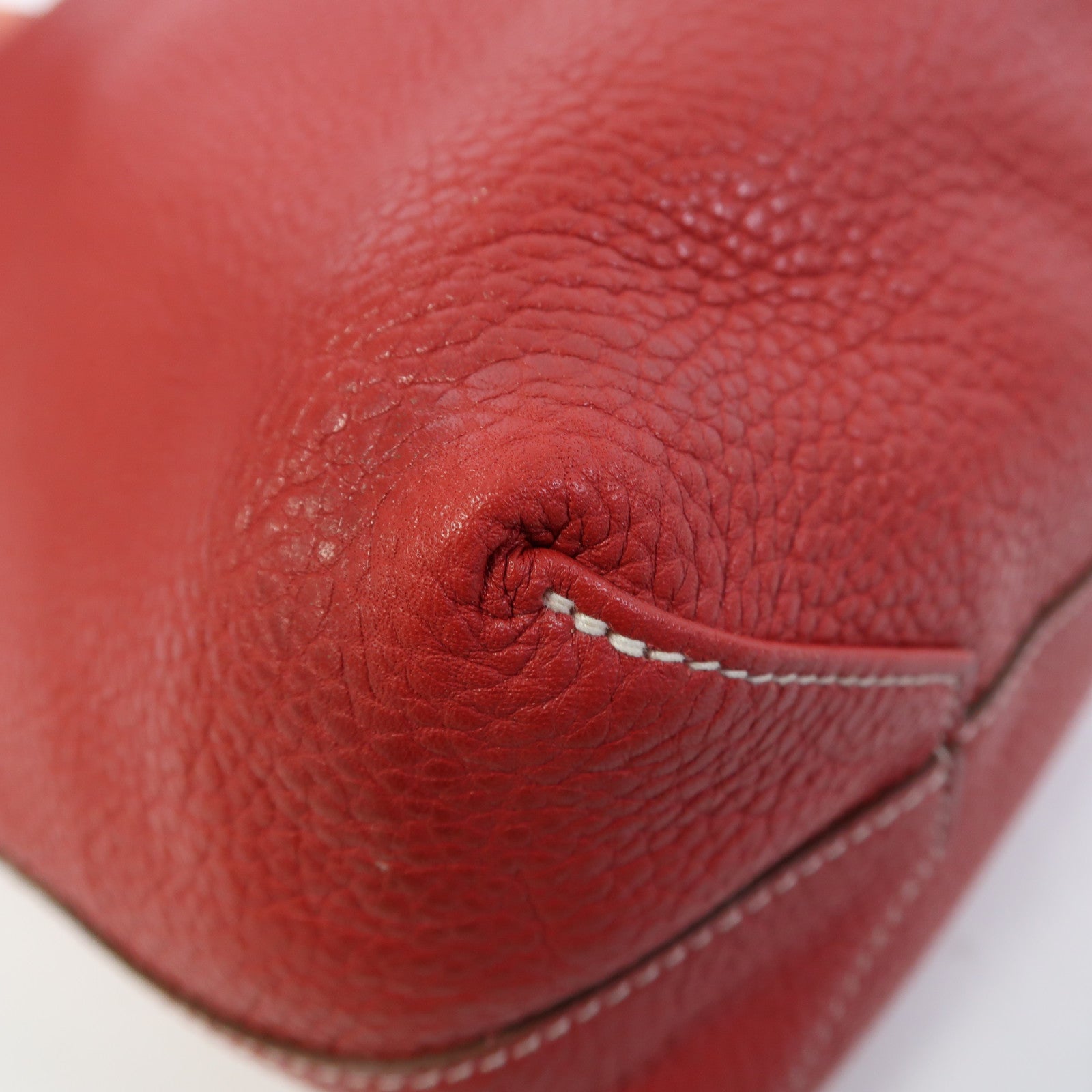 HERMES Clemence皮革Double Sens肩背袋Crevette/Rouge Casaque/法拉利紅色/龍蝦粉色