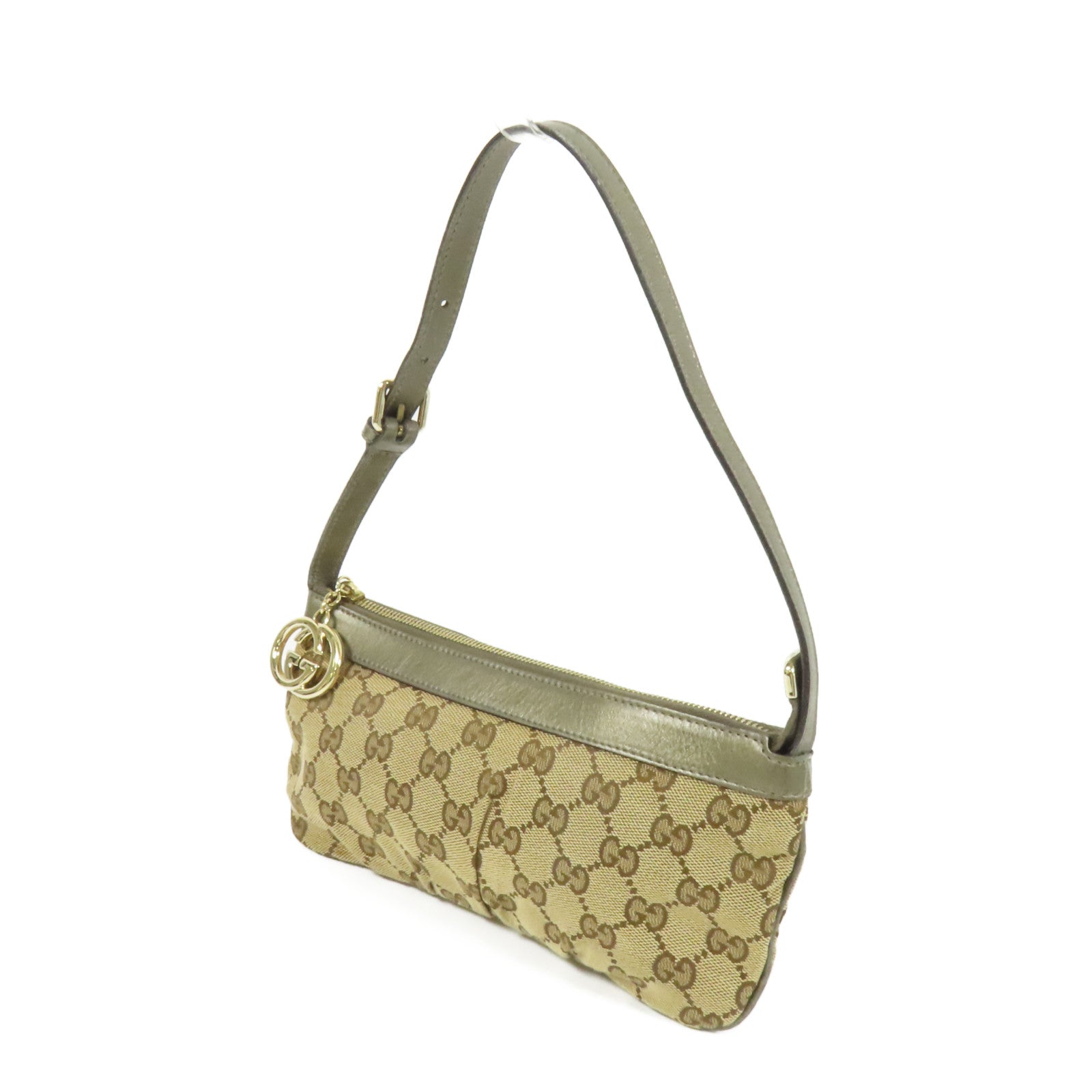 GUCCI GG Canvas Mini Pochette金扣肩背袋