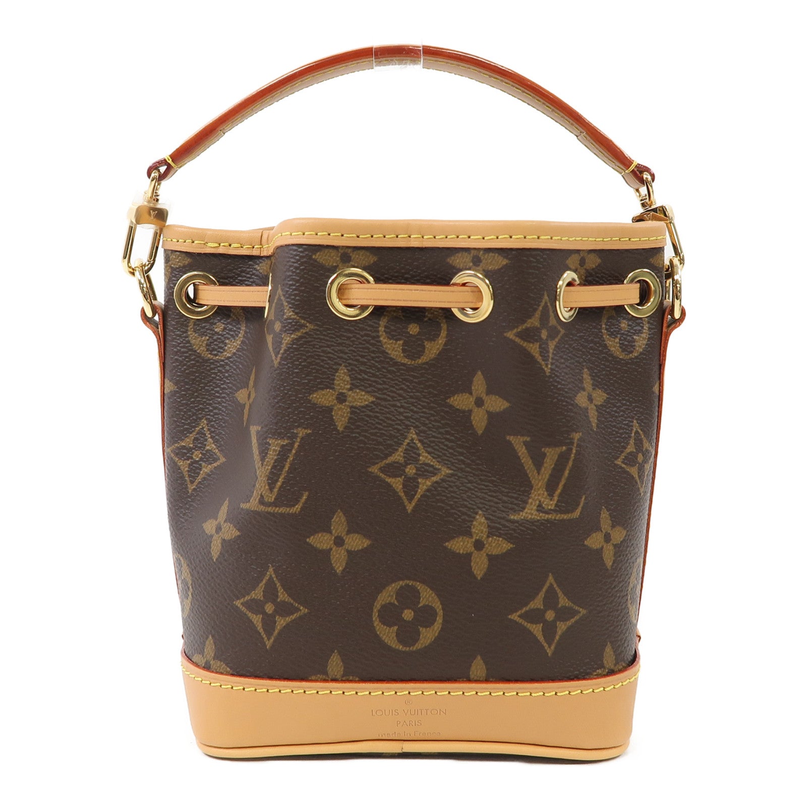 LOUIS VUITTON Monogram Nano Noe金扣手挽肩背兩用袋啡色