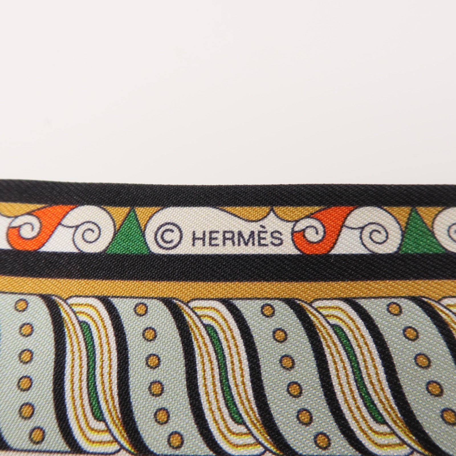 HERMES 絲質Twilly絲巾綠色