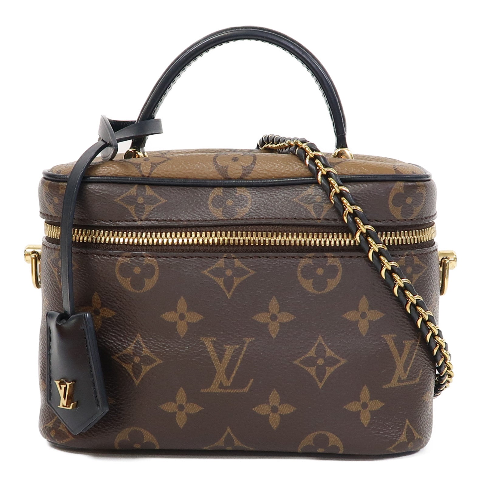LOUIS VUITTON 【激減優惠】Monogram Vanity PM金扣手挽肩背兩用袋啡色