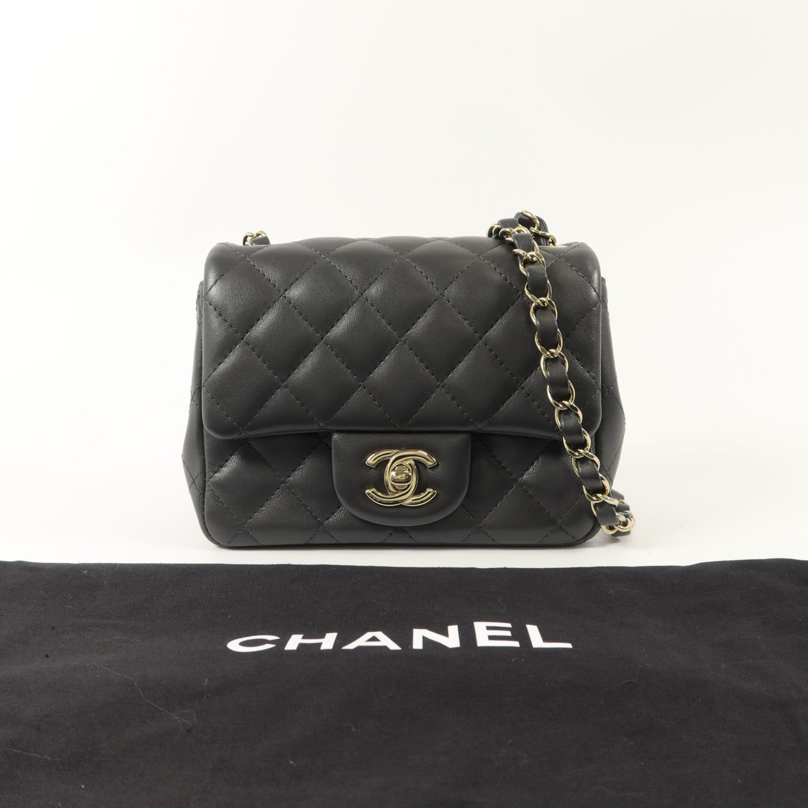 CHANEL 羊皮皮革Mini Classic 17鏈帶肩背袋