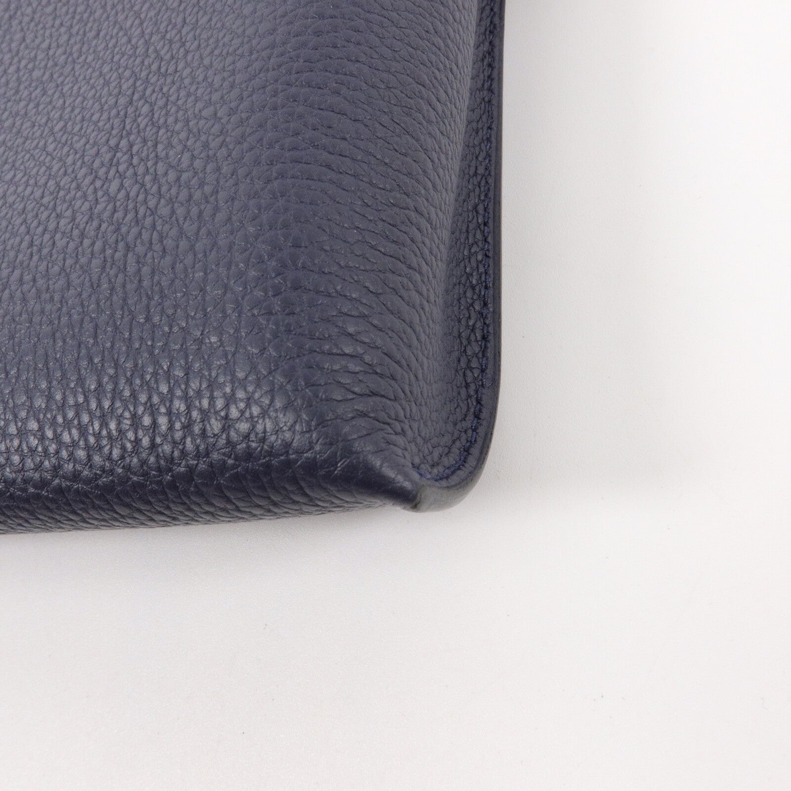 HERMES Togo皮革Videpoches Bag肩背袋Bleu Abysse