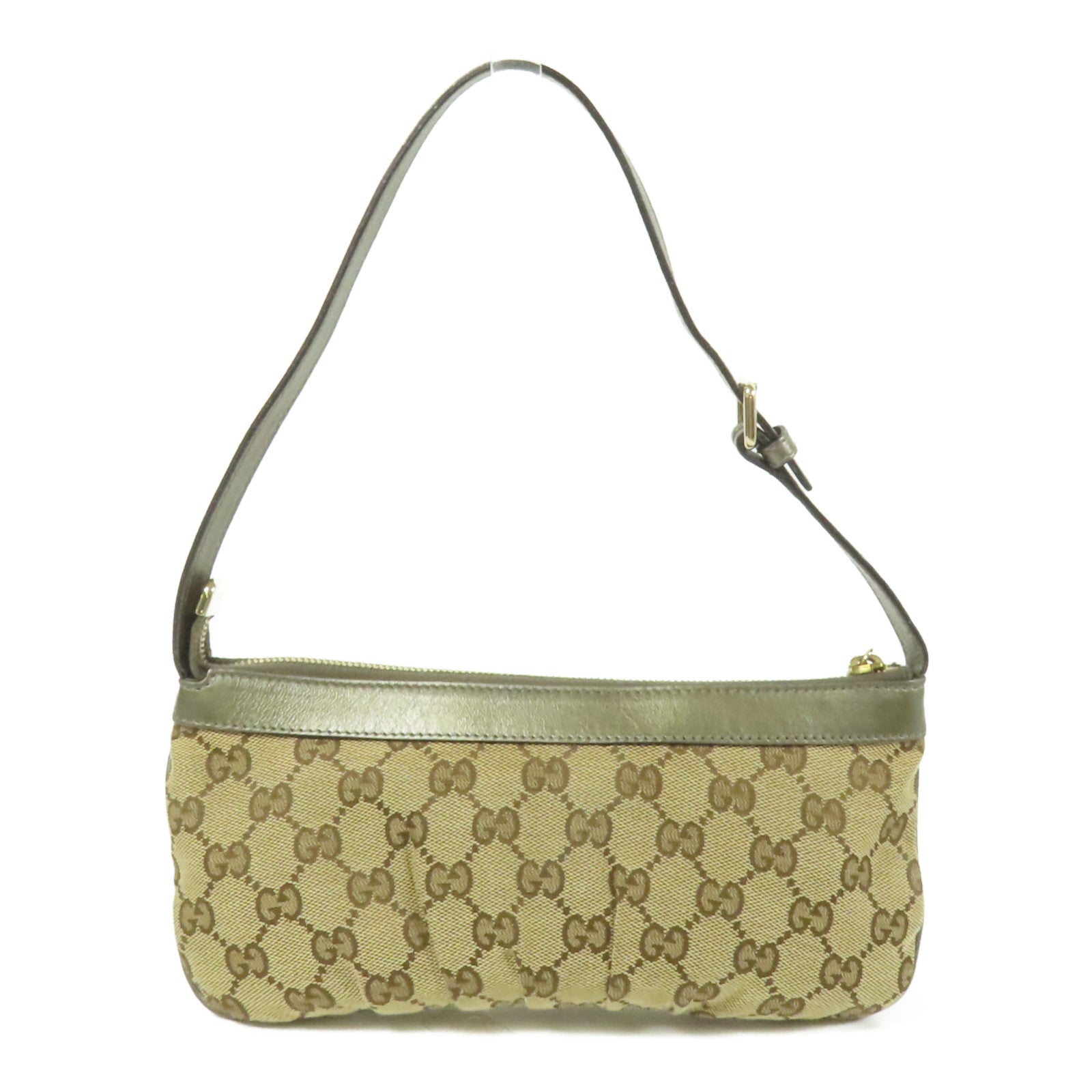 GUCCI GG Canvas Mini Pochette金扣肩背袋