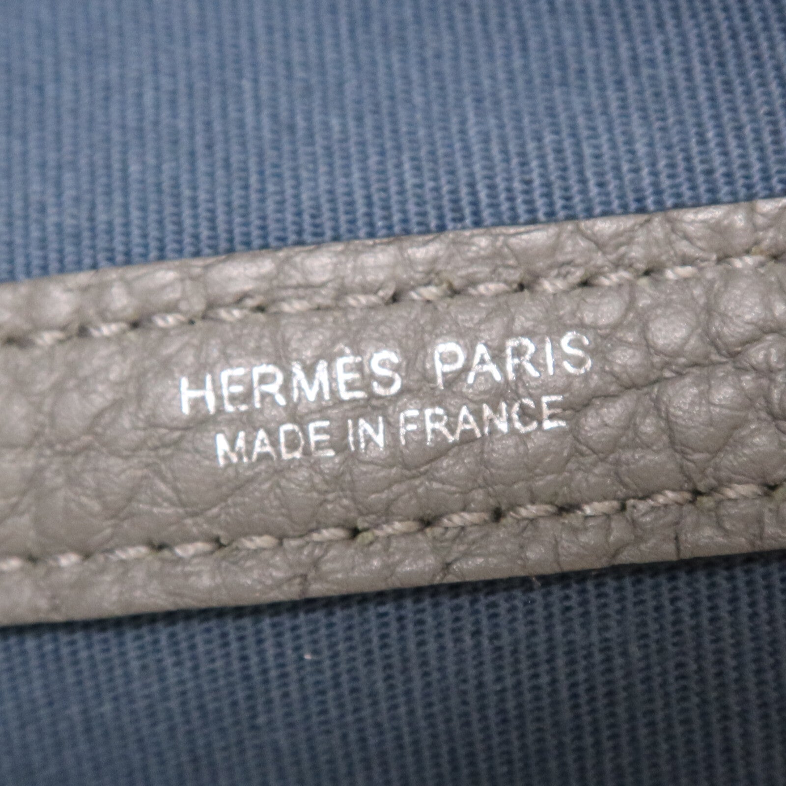 HERMES 帆布Garden Party TPM銀扣手挽袋Beige/Gris Meyer