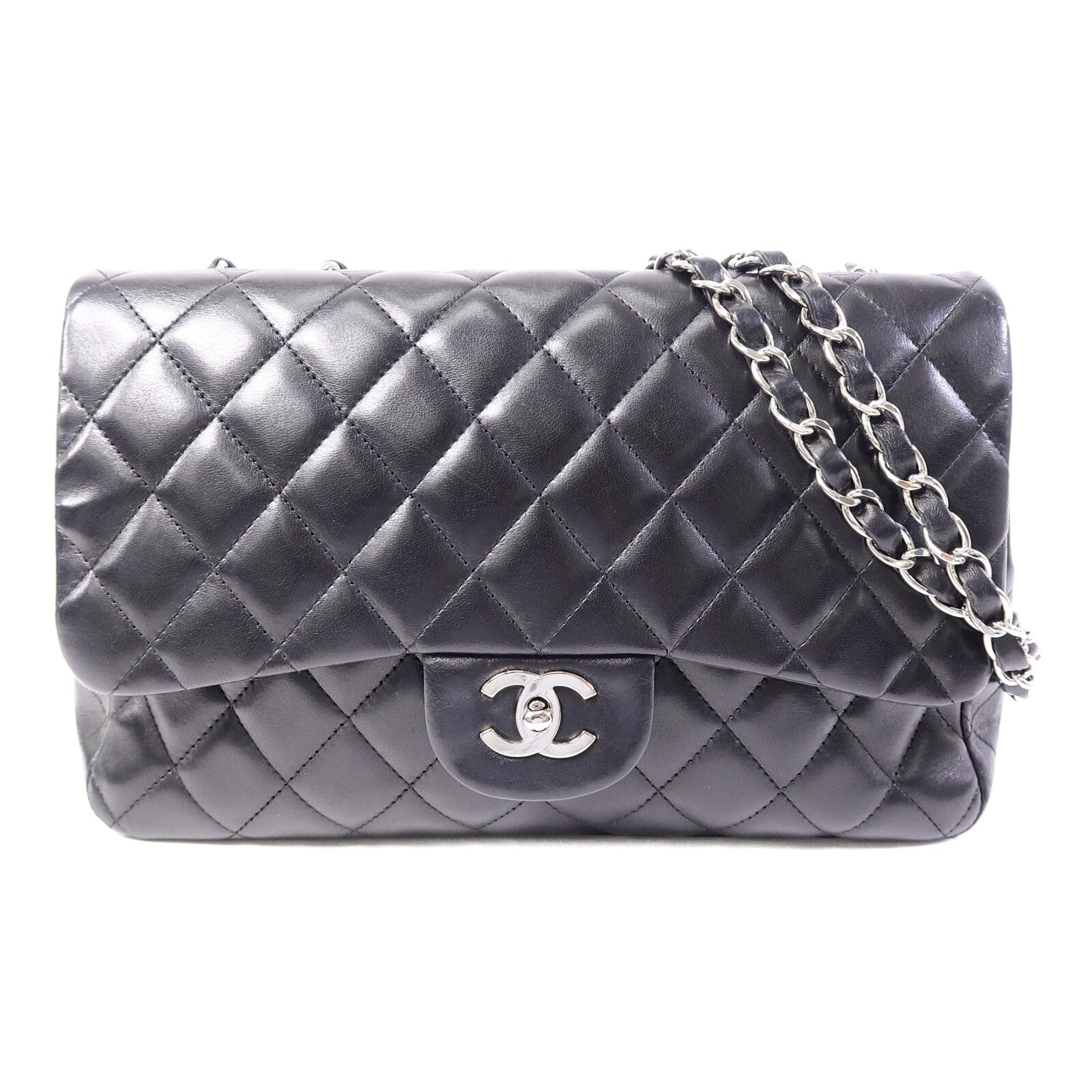 CHANEL 羊皮皮革Large Classic鏈帶肩背袋