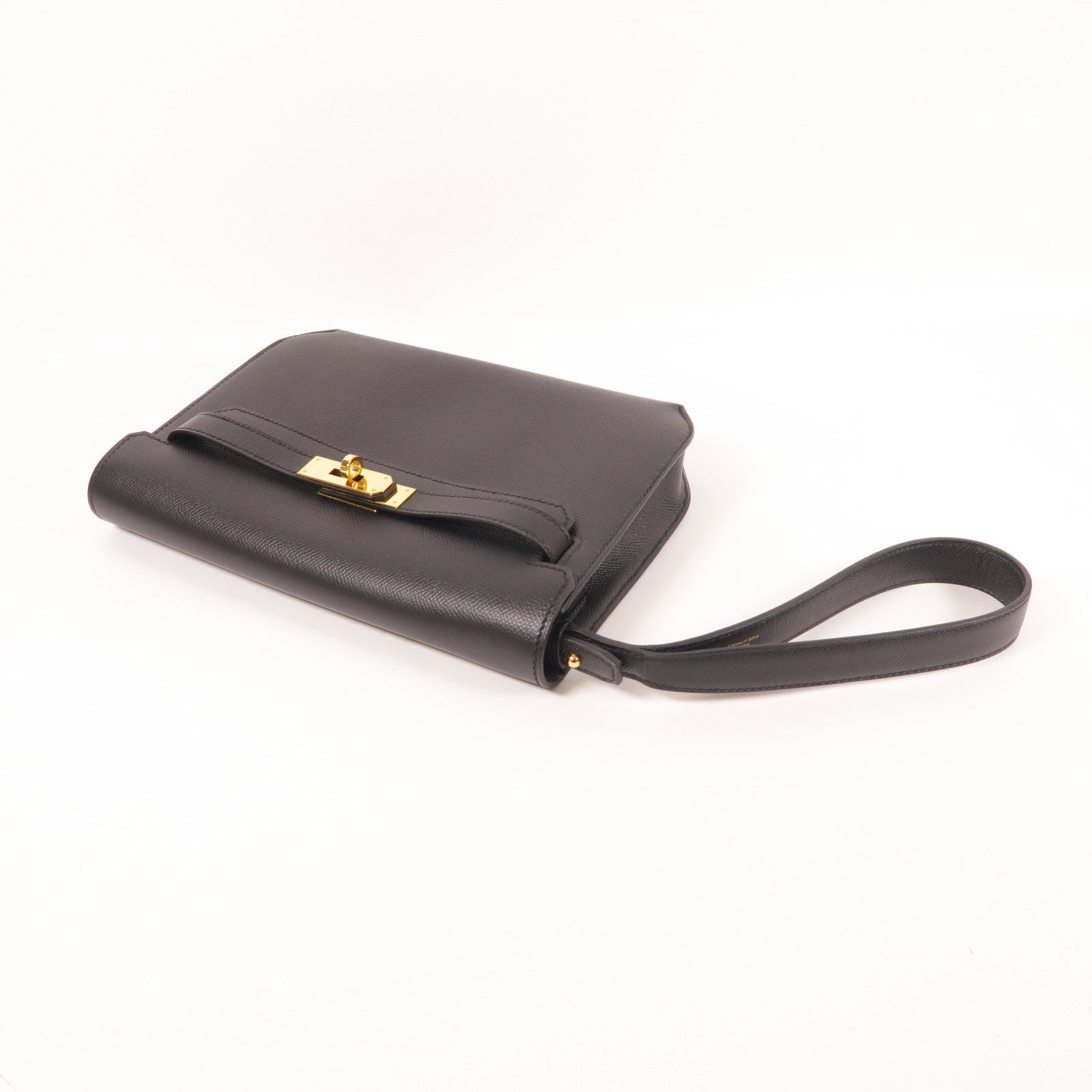 HERMES Epsom皮革Kelly Depeches 25金扣手拿包