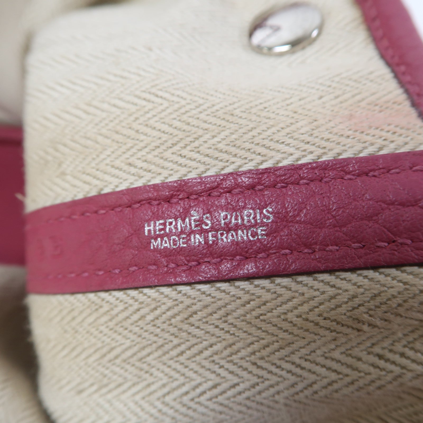 HERMES 【激減優惠】Negonda皮革Garden Party PM銀扣手挽袋K5 Tosca桃紫色