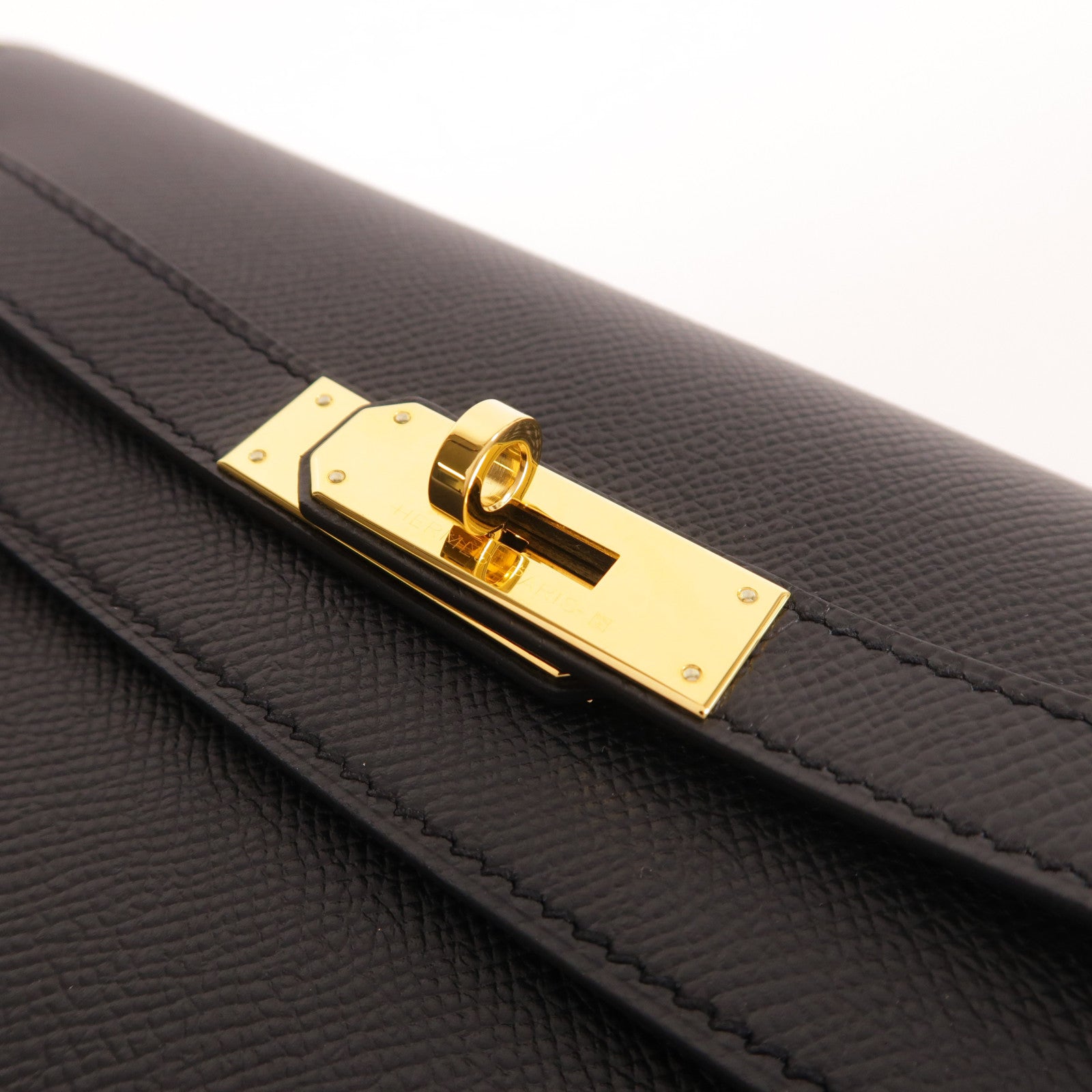 HERMES Epsom皮革Kelly Depeches 25金扣手拿包