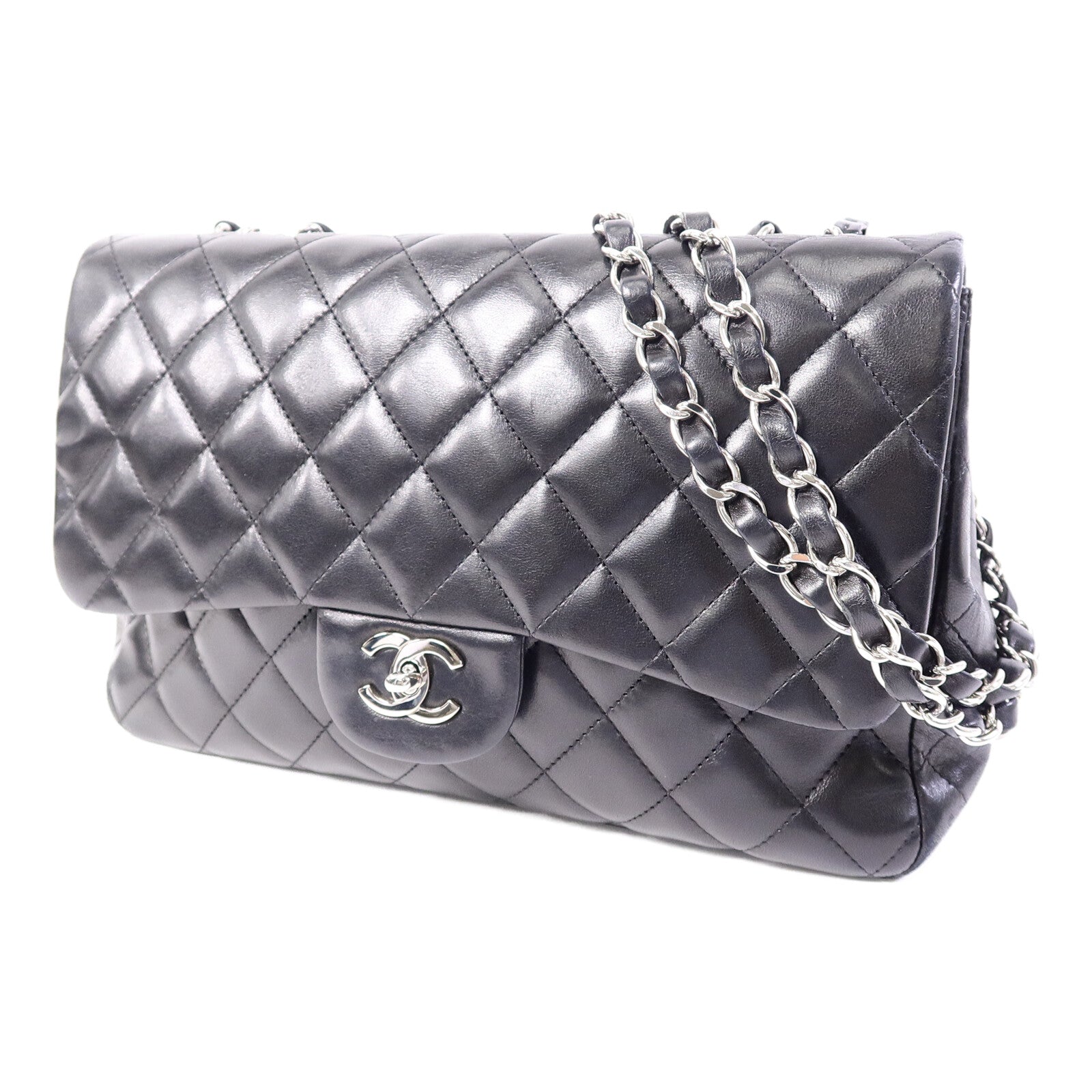 CHANEL 羊皮皮革Large Classic鏈帶肩背袋
