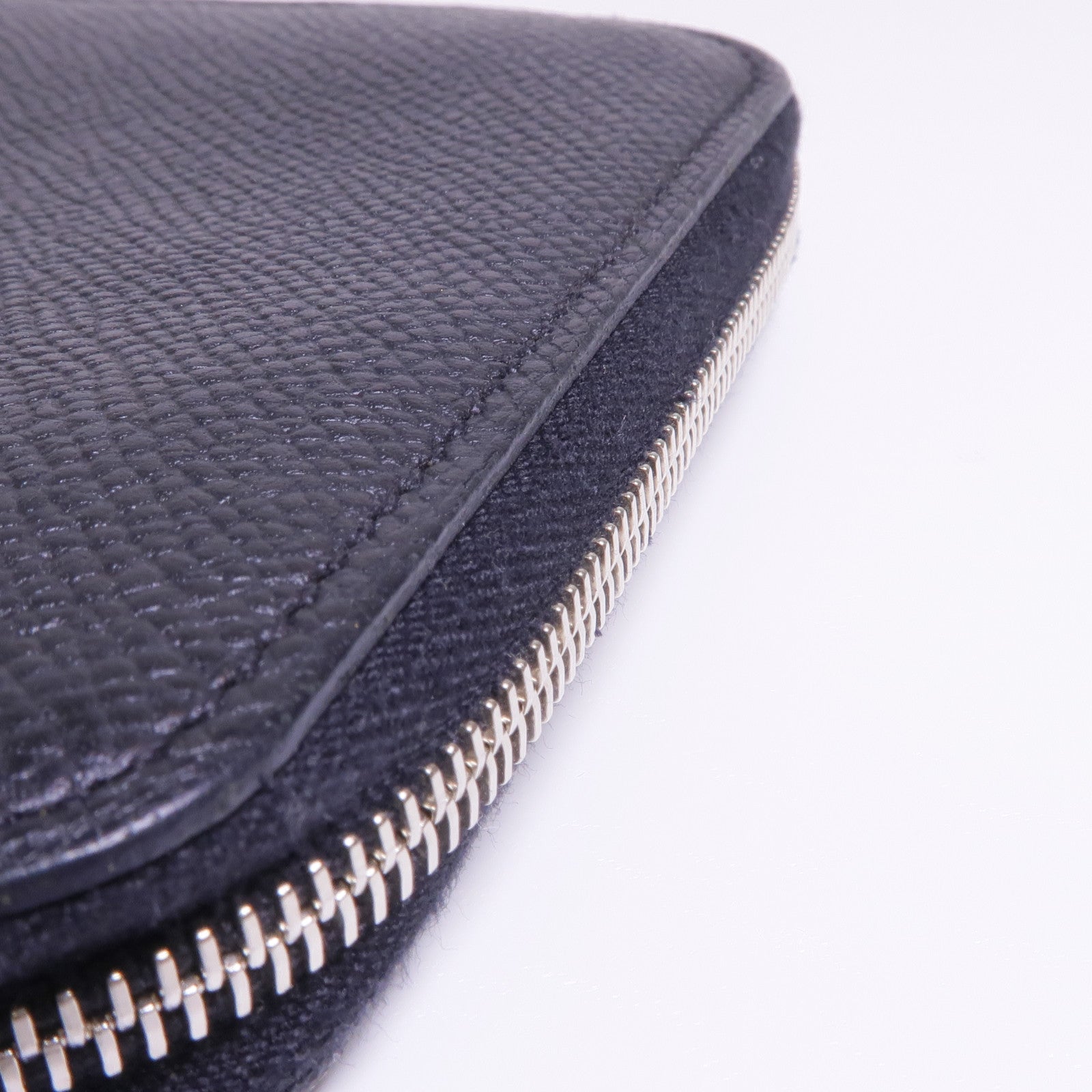 HERMES Epsom皮革Silk'In Compact Wallet銀扣錢包Noir