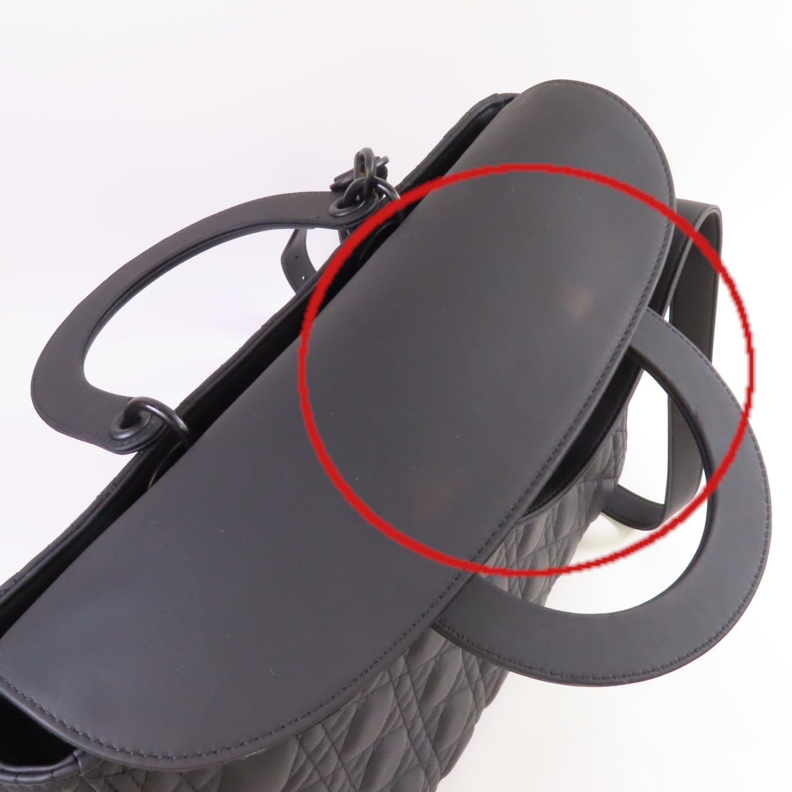 Dior 牛皮皮革Lady Dior 2Way Shoulder Bag手挽肩背兩用袋黑色