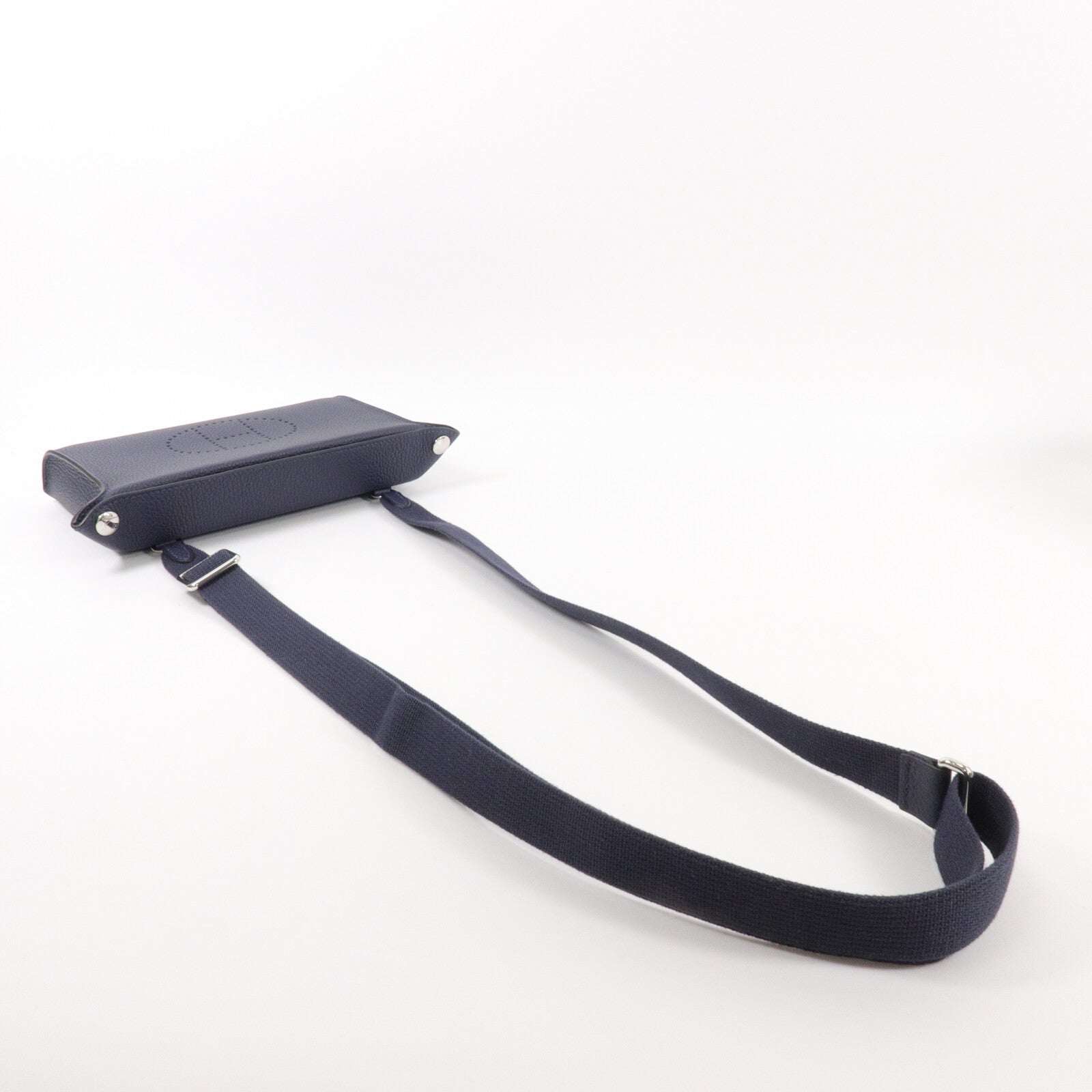 HERMES Togo皮革Videpoches Bag肩背袋Bleu Abysse