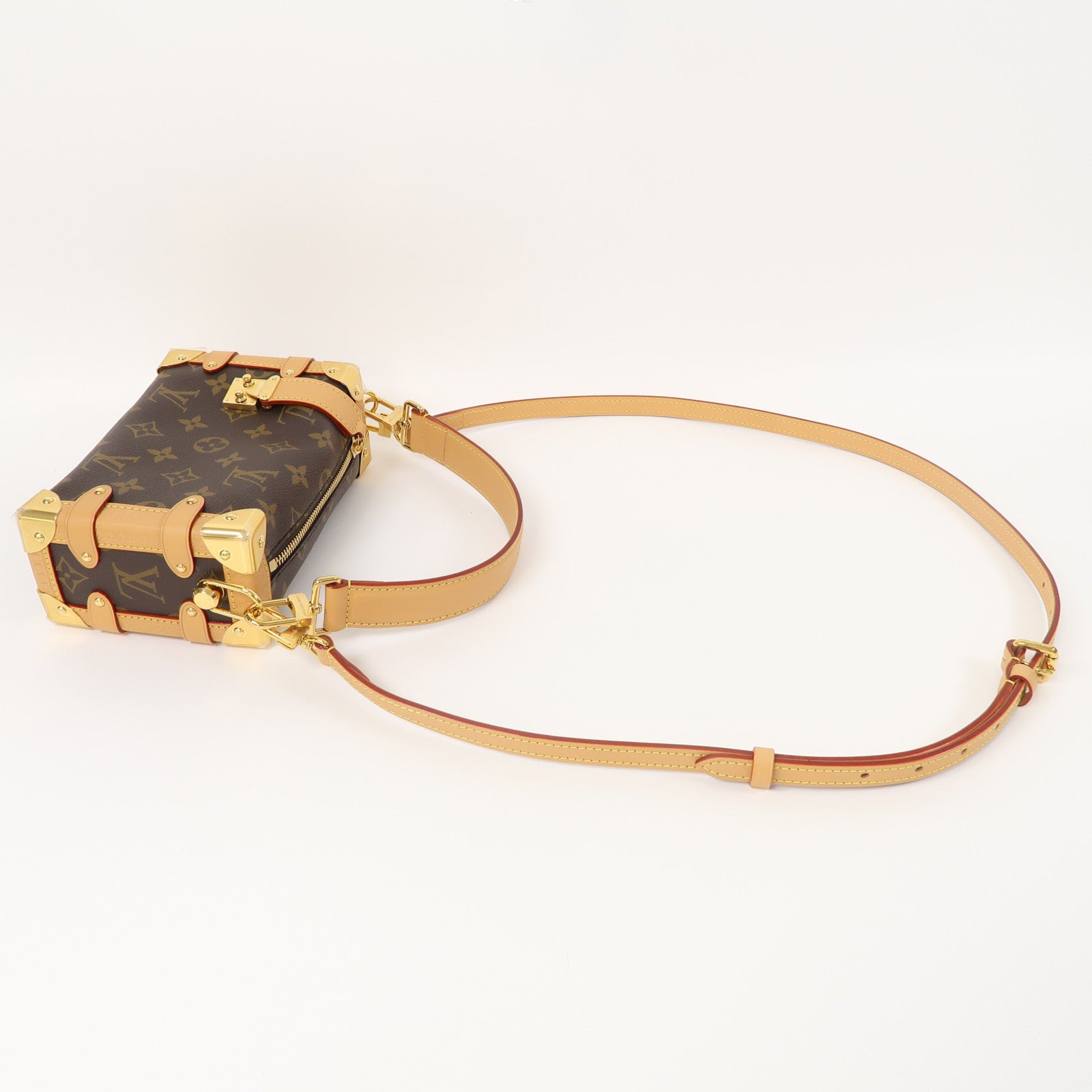LOUIS VUITTON Monogram Side Trunk PM金扣手挽肩背兩用袋啡色