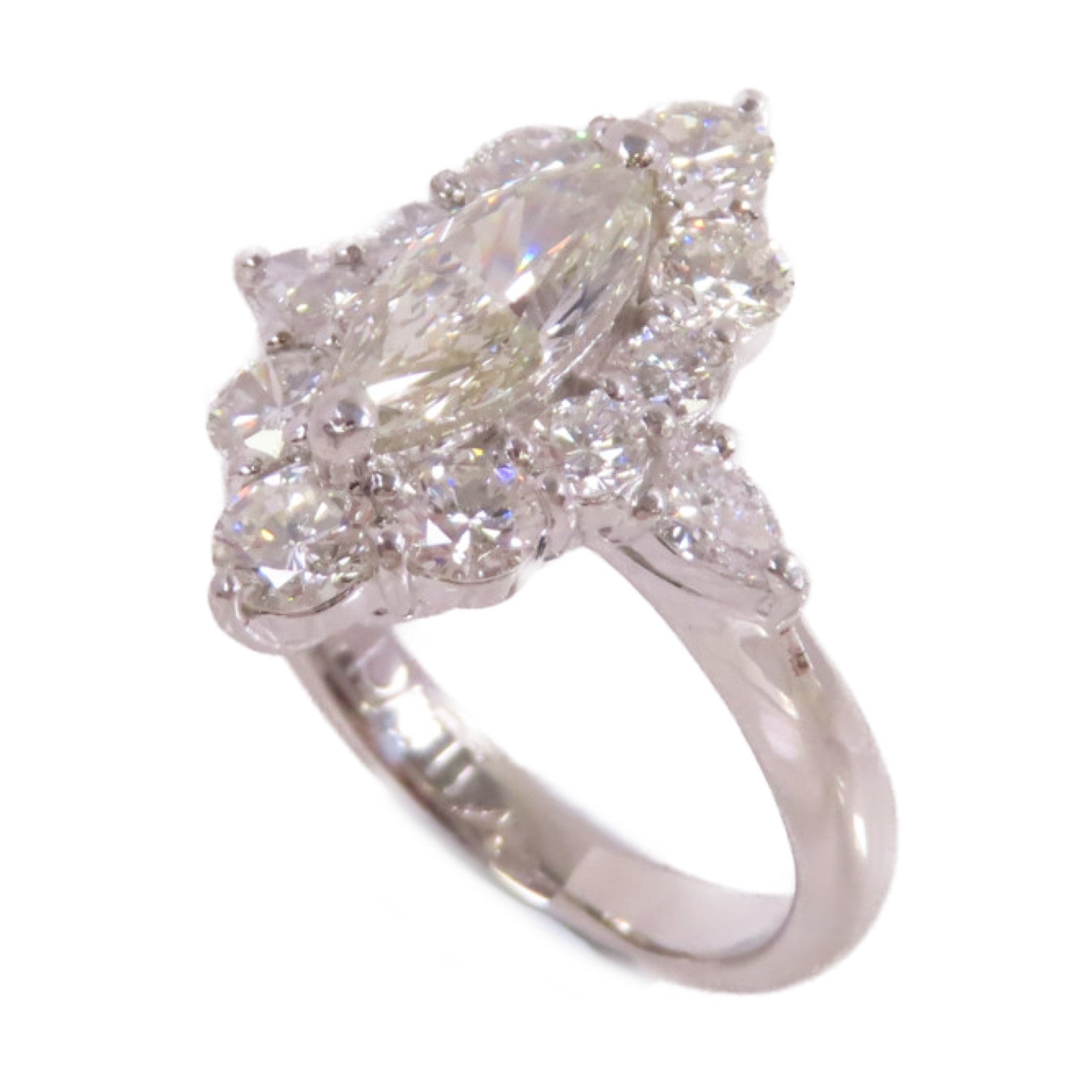 JEWELRY PT900鉑金/1.009ct鑚石/1.80ct鑚石Diamond Ring戒指US#6