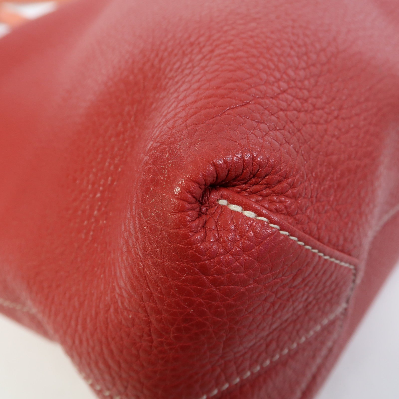 HERMES Clemence皮革Double Sens肩背袋Crevette/Rouge Casaque/法拉利紅色/龍蝦粉色
