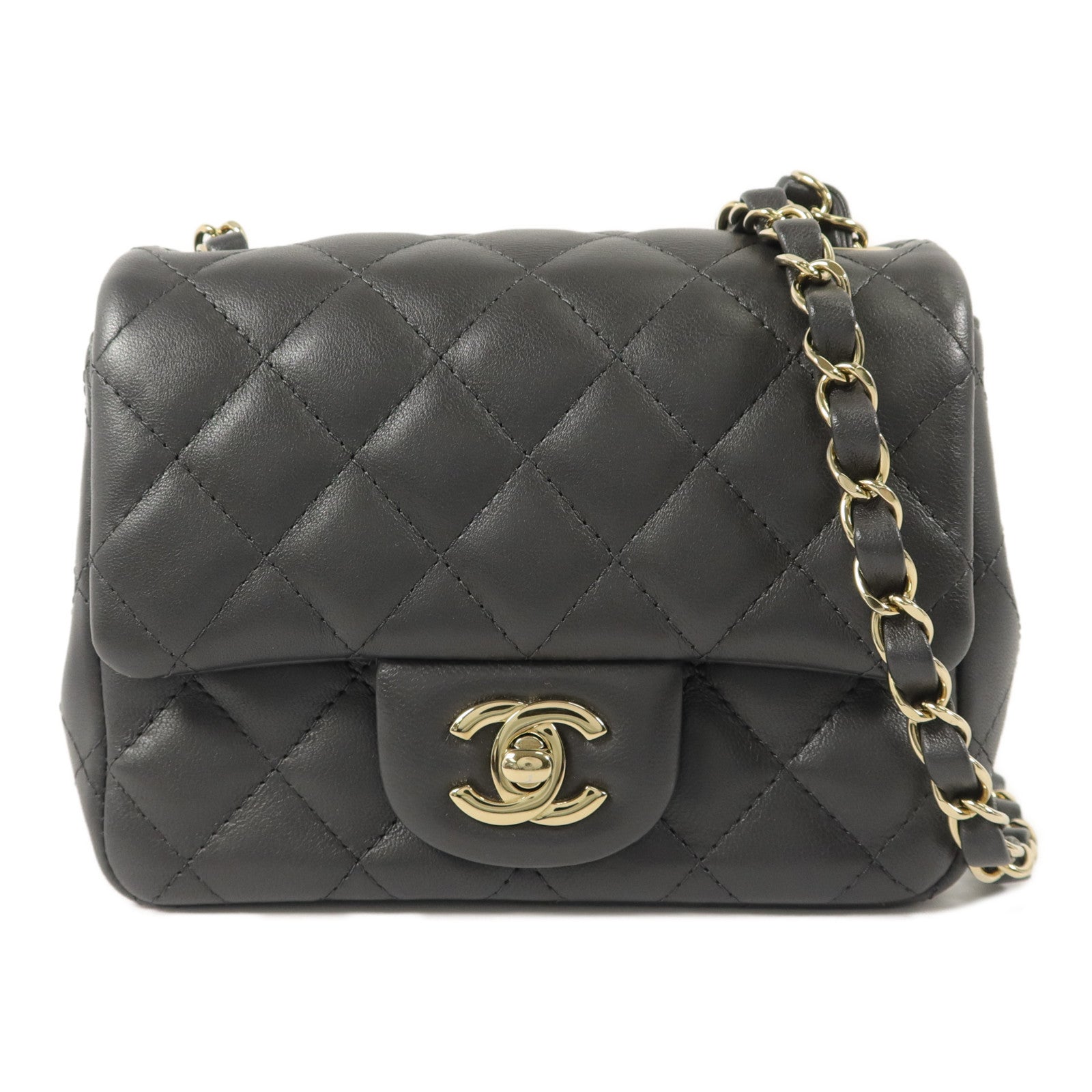 CHANEL 羊皮皮革Mini Classic 17鏈帶肩背袋