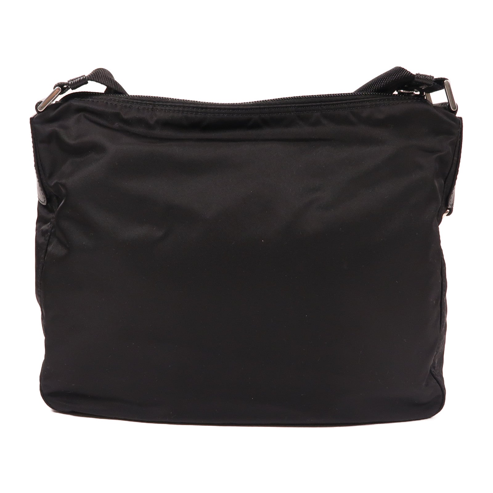 PRADA 尼龍Shoulder Bag銀扣肩背袋黑色