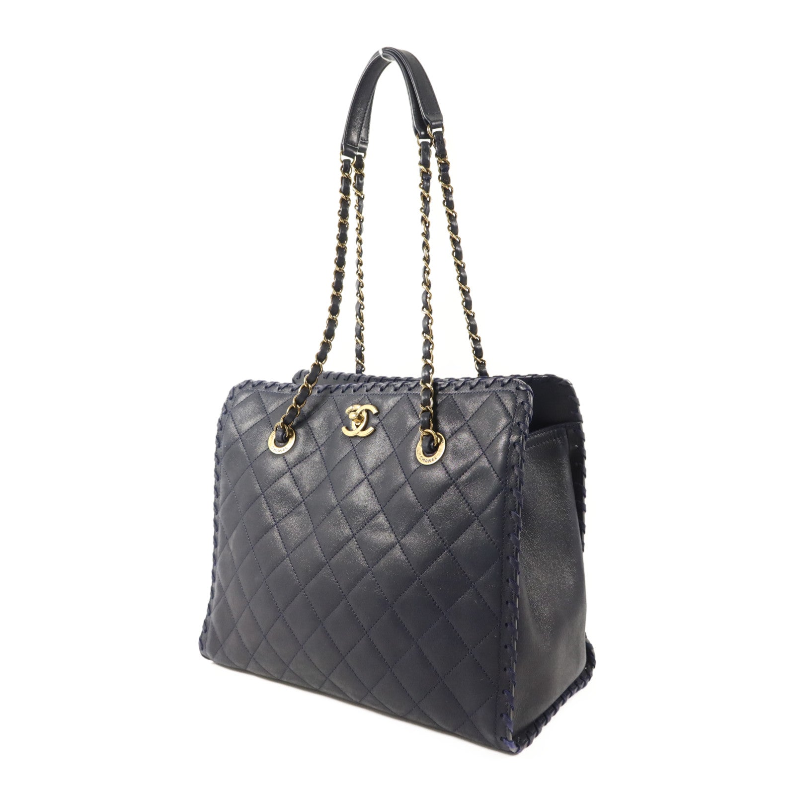 CHANEL 牛皮皮革Tote Bag金扣手挽袋