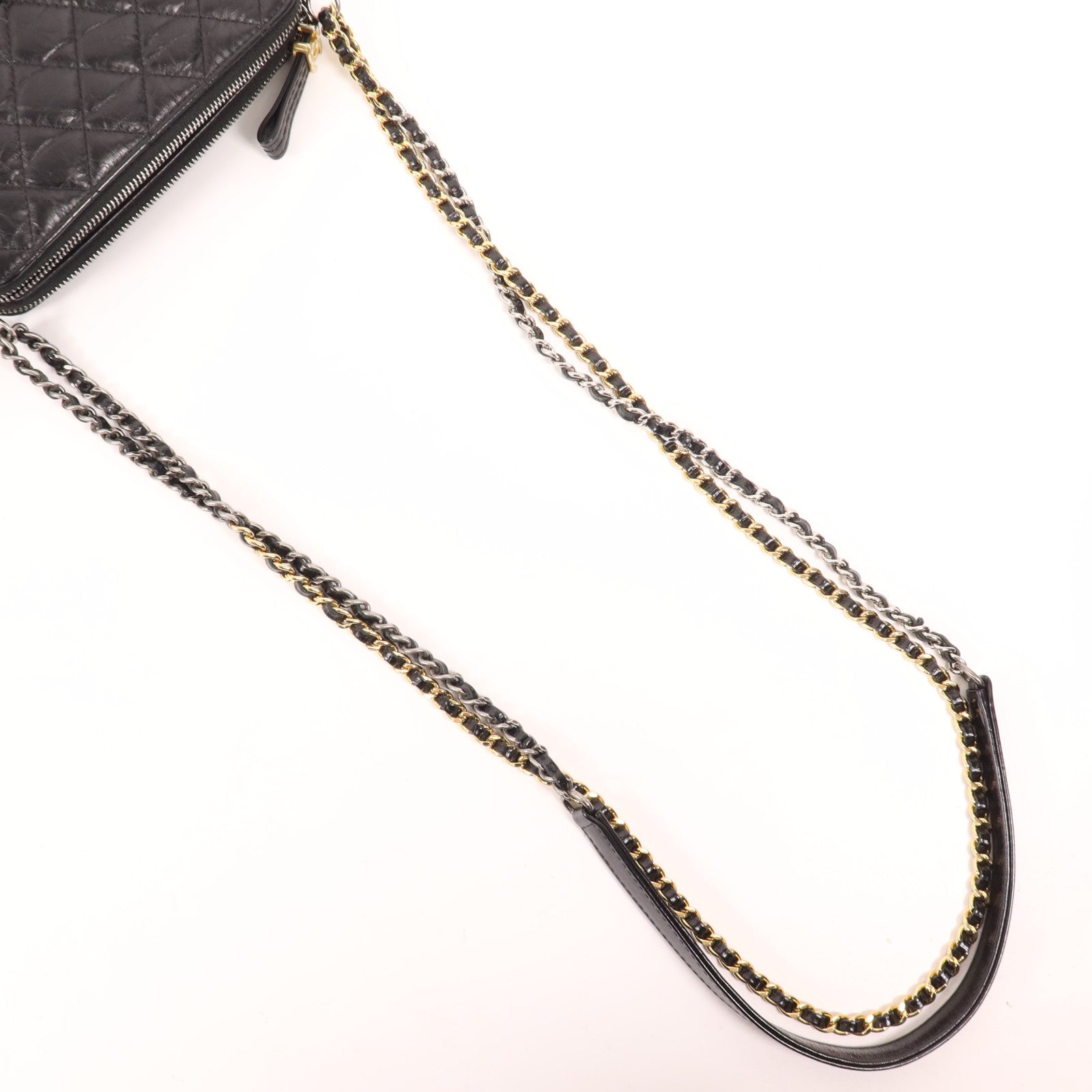 CHANEL 羊皮皮革Gabrielle WOC鏈帶肩背袋