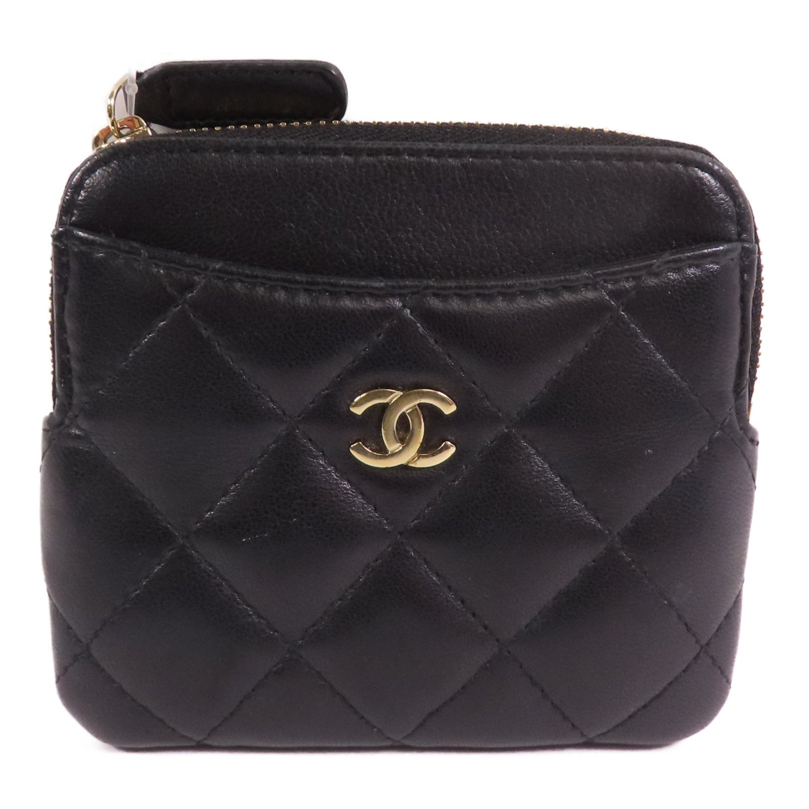 CHANEL 羊皮皮革Card case金扣卡套