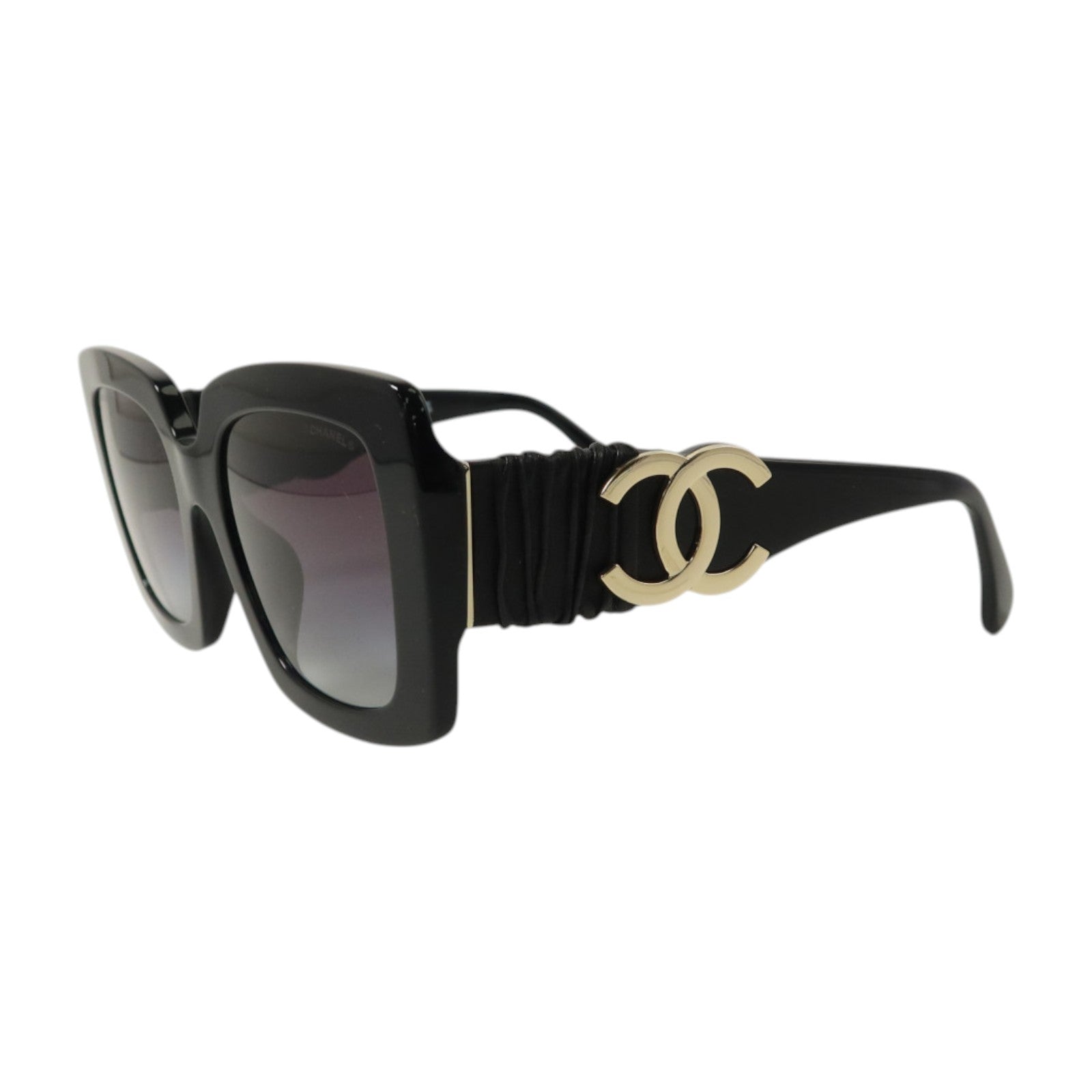 CHANEL PVC/牛皮皮革Square Sunglass太陽眼眼鏡