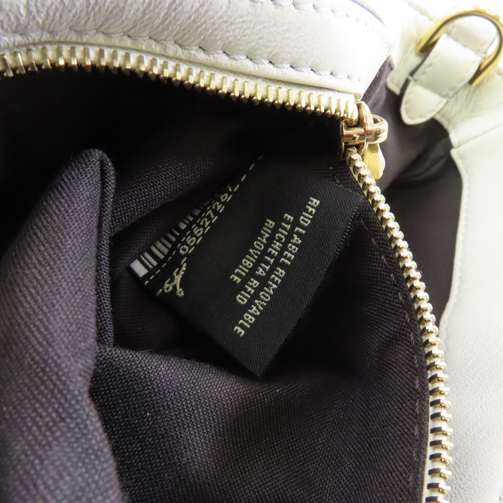 FENDI 牛皮皮革Baguette Bag金扣手挽肩背兩用袋白色
