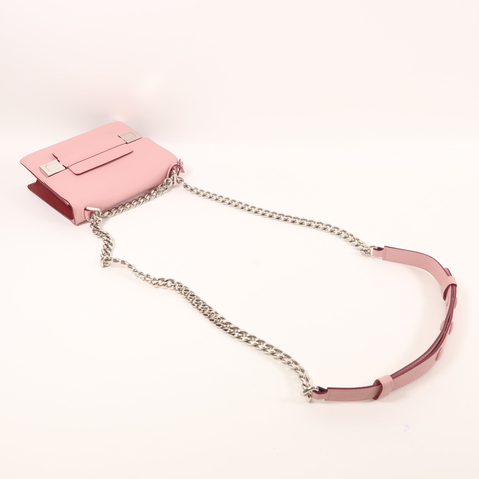 Delvaux SHW Madame Mini Chain Shoulder Bag Calfskin Leather Pink