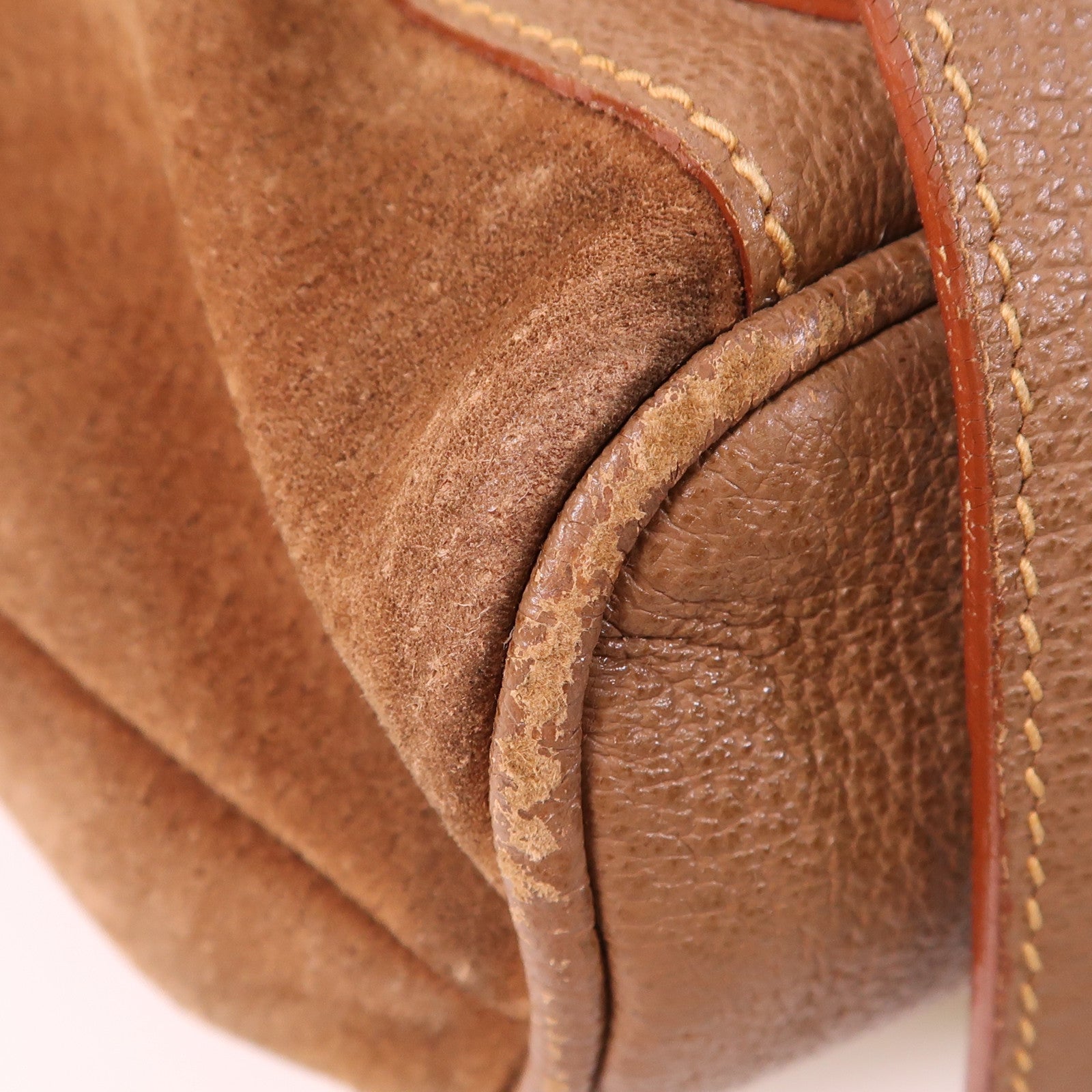 GUCCI 麂皮皮革Bamboo Backpack金扣背包