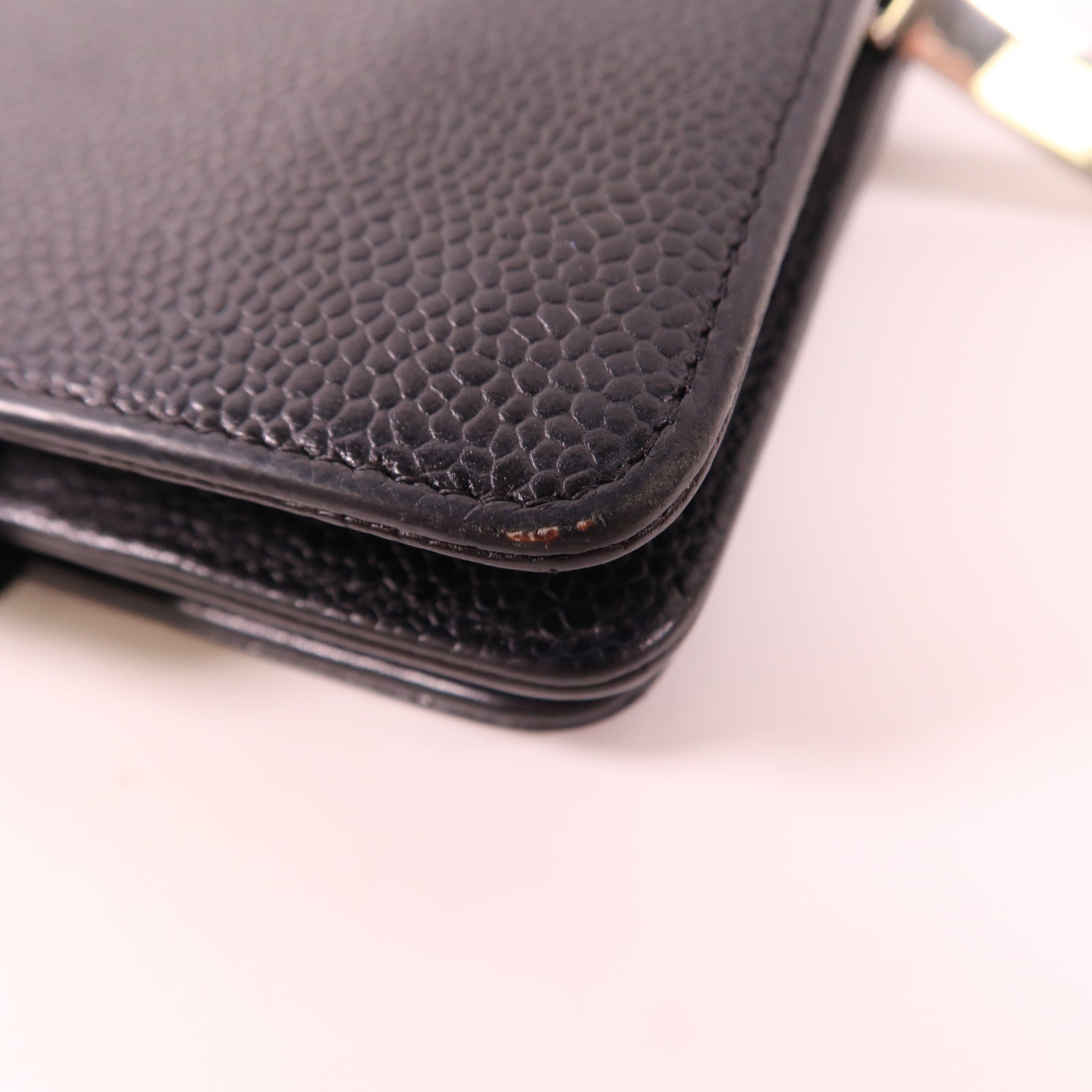 CHANEL 牛皮皮革Bifold Wallet銀扣錢包