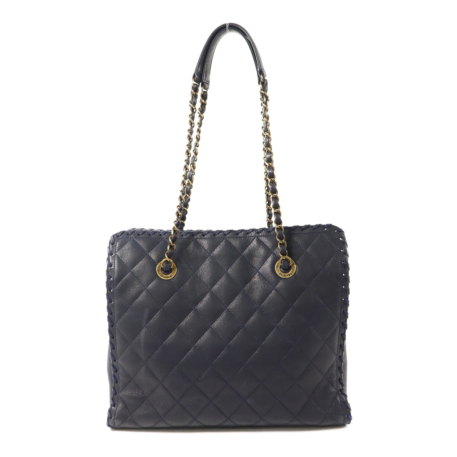 CHANEL 牛皮皮革Tote Bag金扣手挽袋