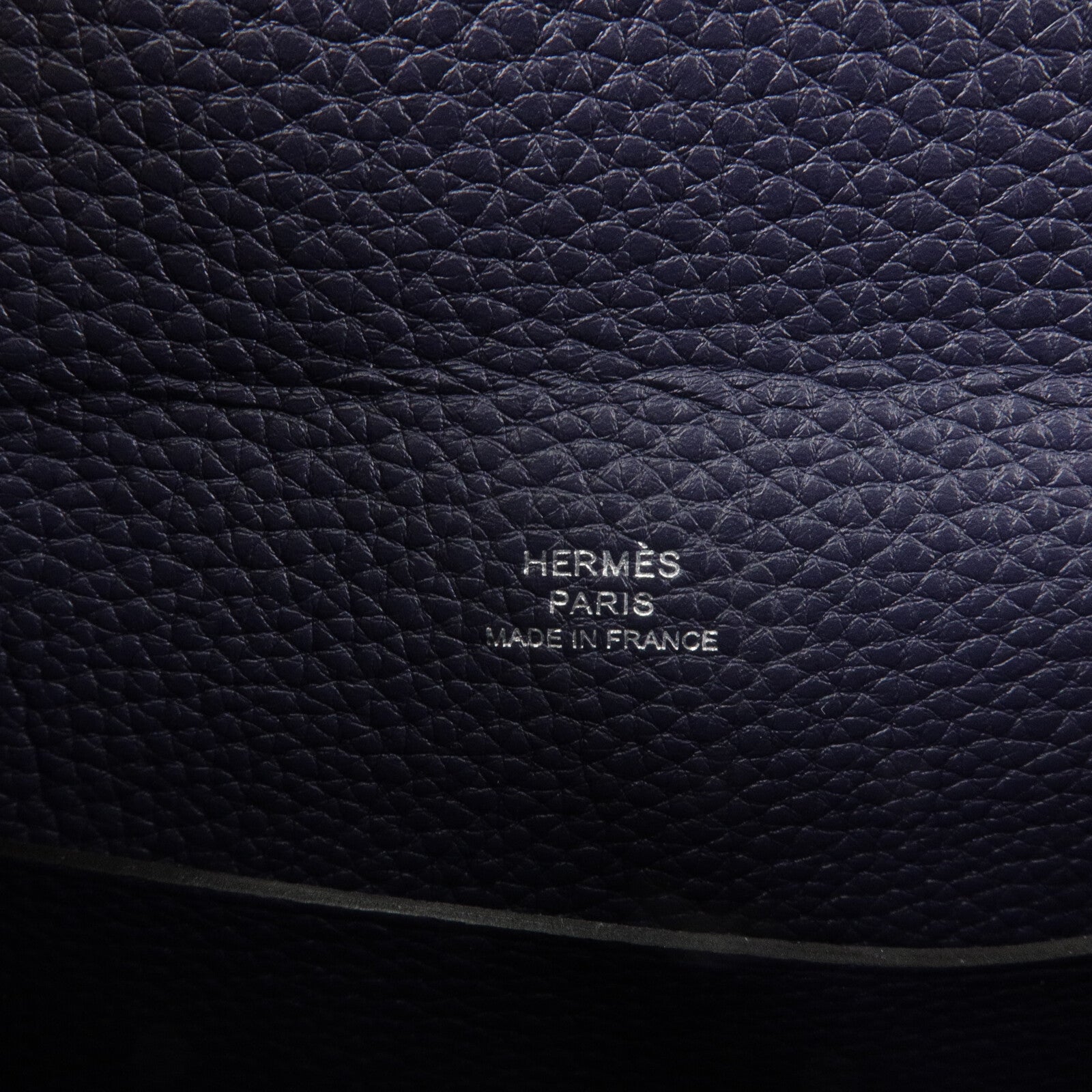 HERMES Togo皮革Videpoches Bag肩背袋Bleu Abysse