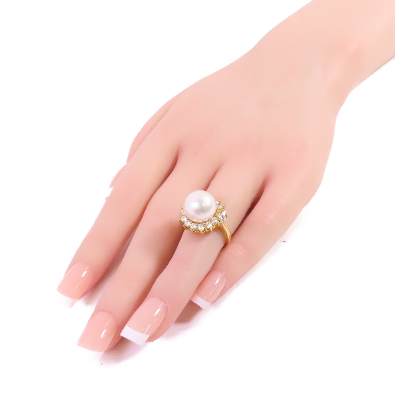 JEWELRY 18K黃金Pearl/Diamond Ring珍珠/鑽石戒指US#3.5