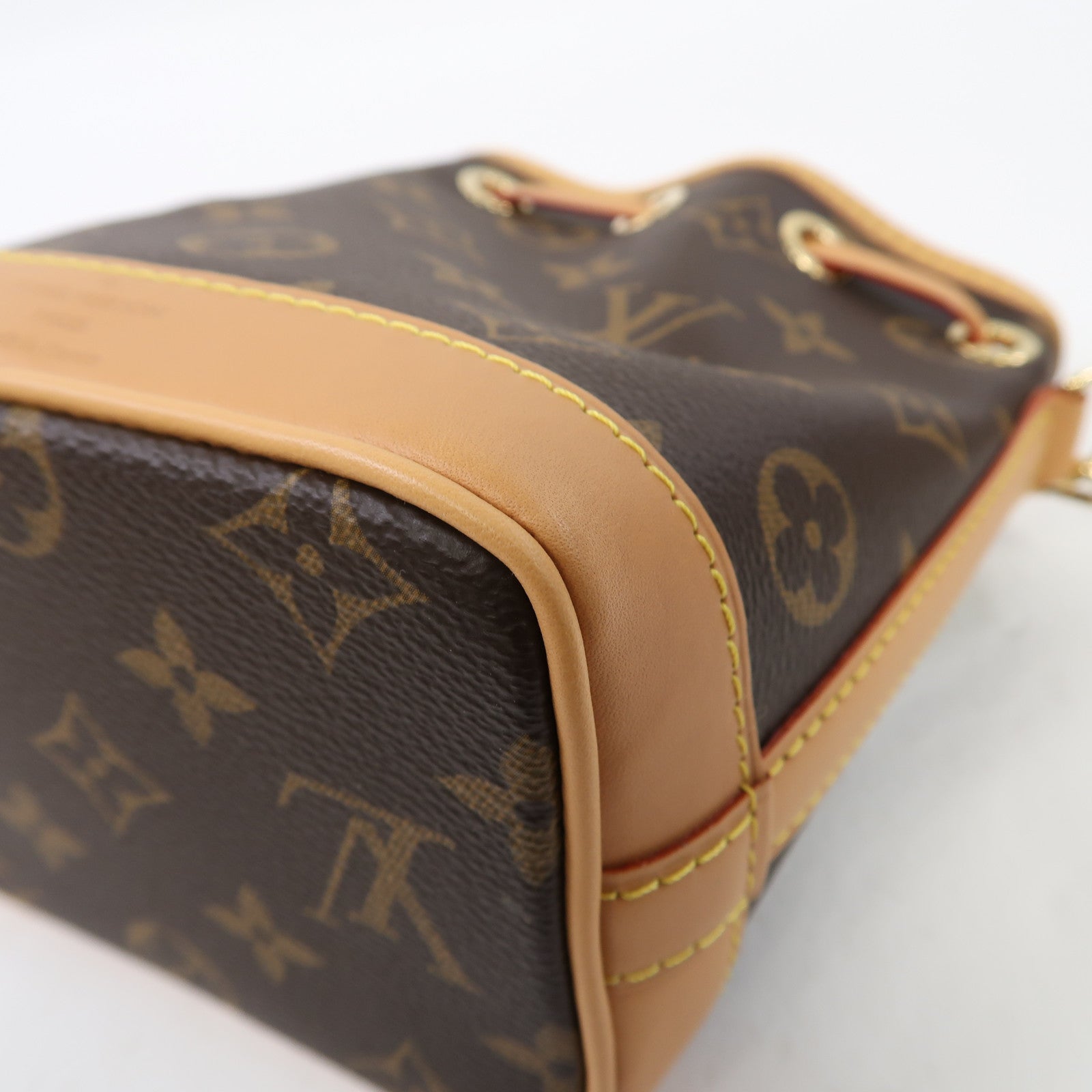 LOUIS VUITTON Monogram Nano Noe金扣手挽肩背兩用袋啡色
