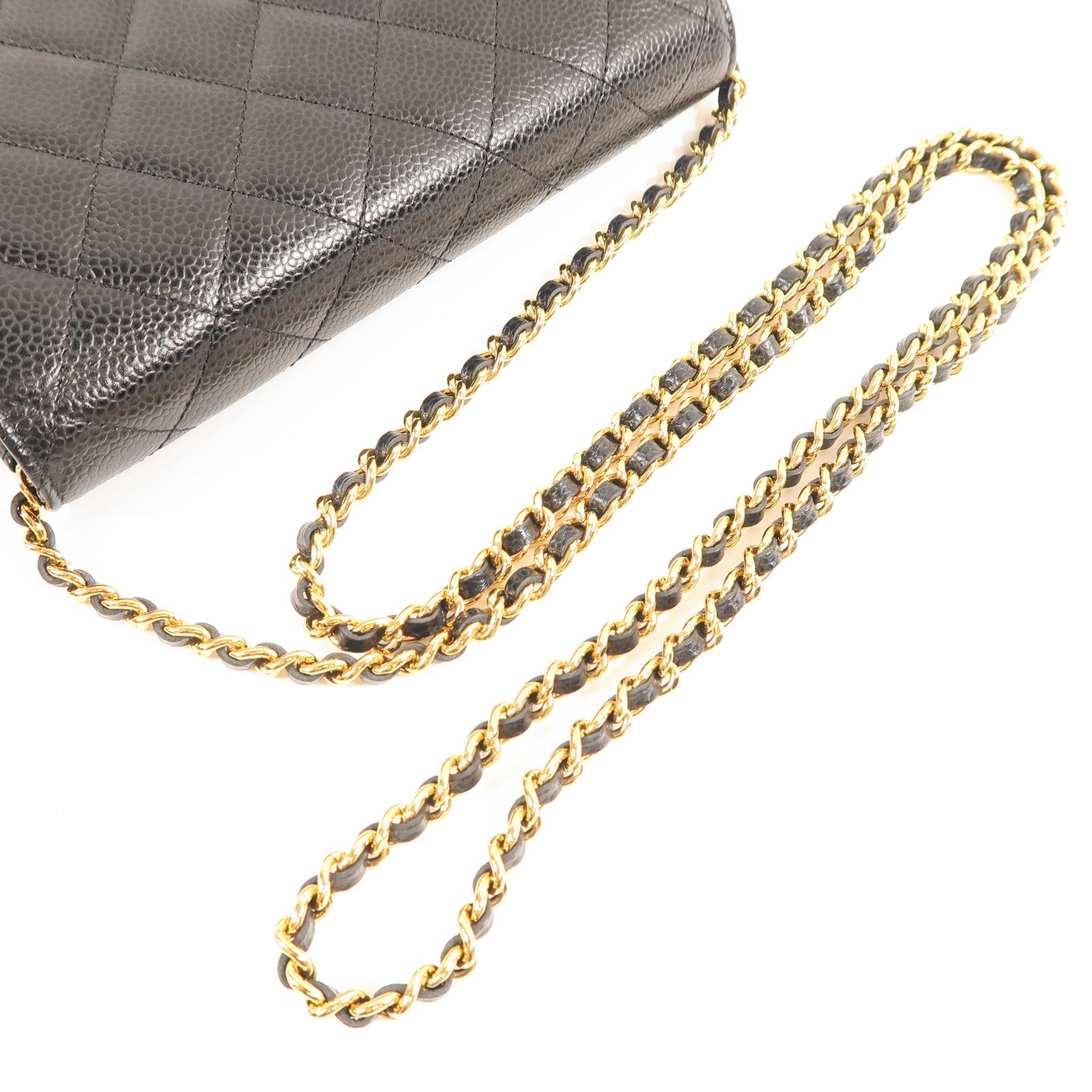 CHANEL 牛皮皮革WOC Wallet On Chain金扣鏈帶肩背袋