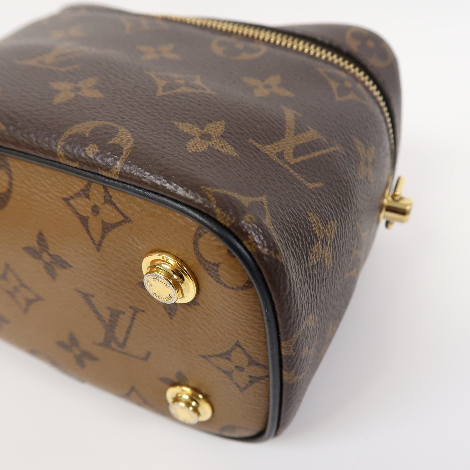 LOUIS VUITTON 【激減優惠】Monogram Vanity PM金扣手挽肩背兩用袋啡色