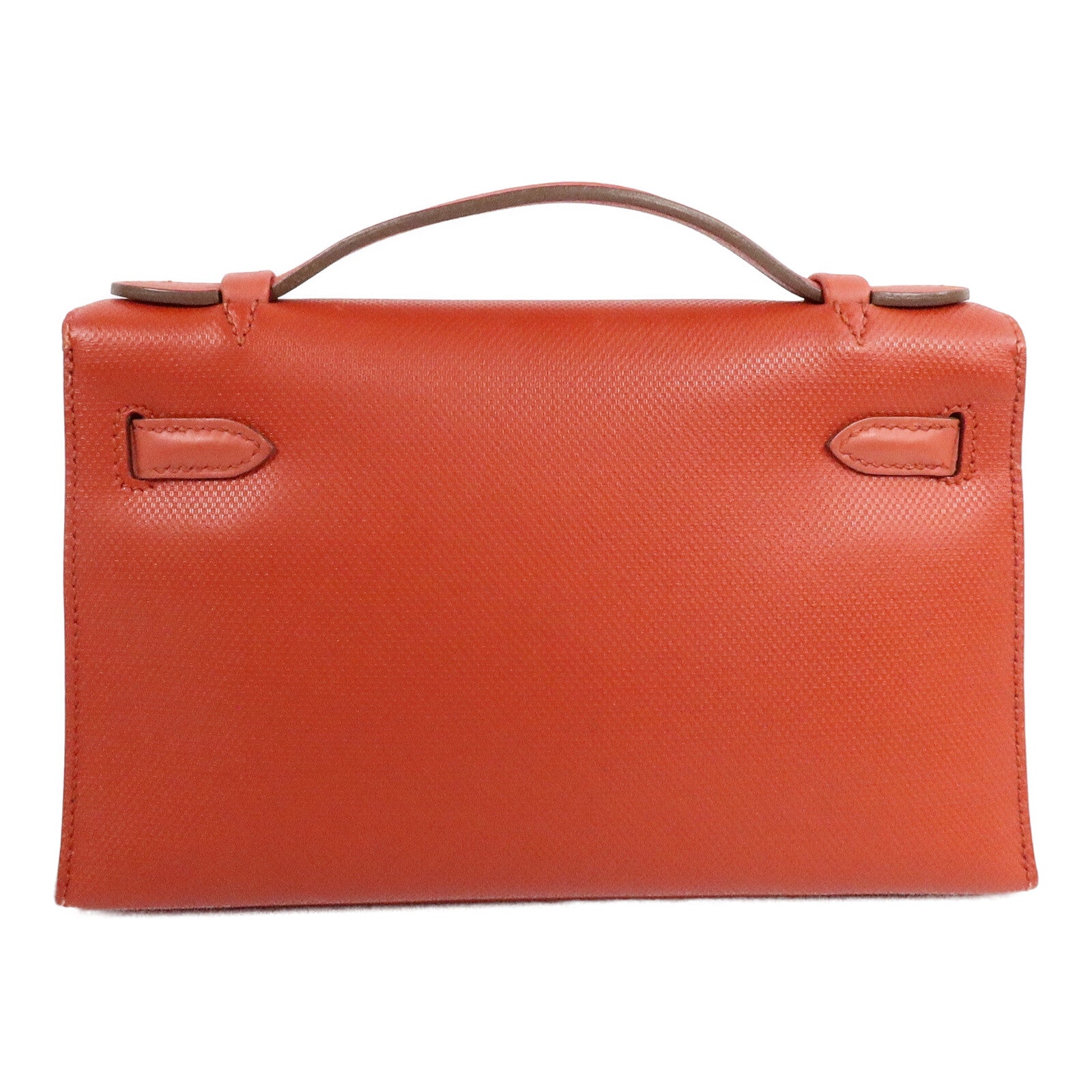 HERMES Swift皮革Kelly Pochette手挽袋Capucine/Rouge Pivo