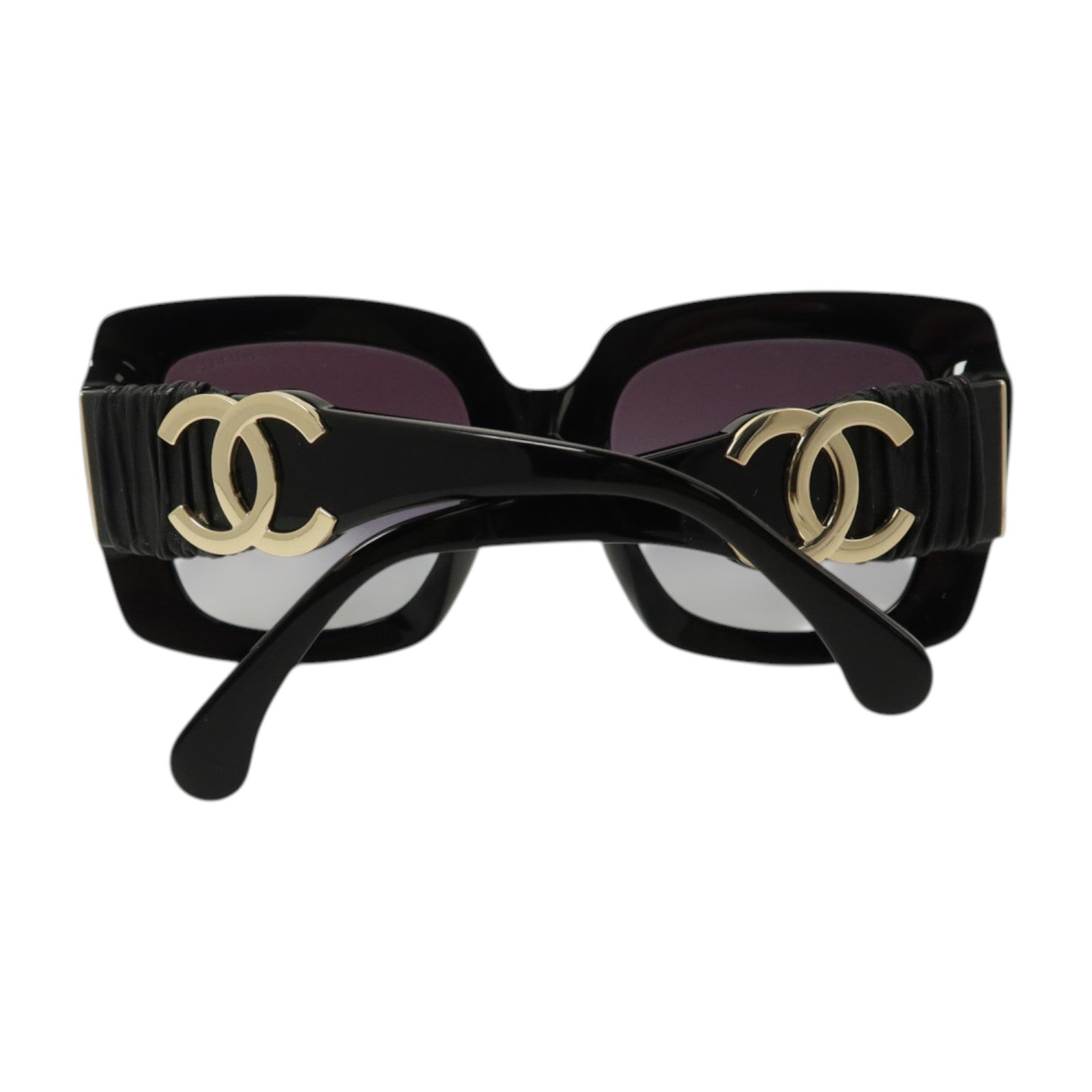 CHANEL PVC/牛皮皮革Square Sunglass太陽眼眼鏡
